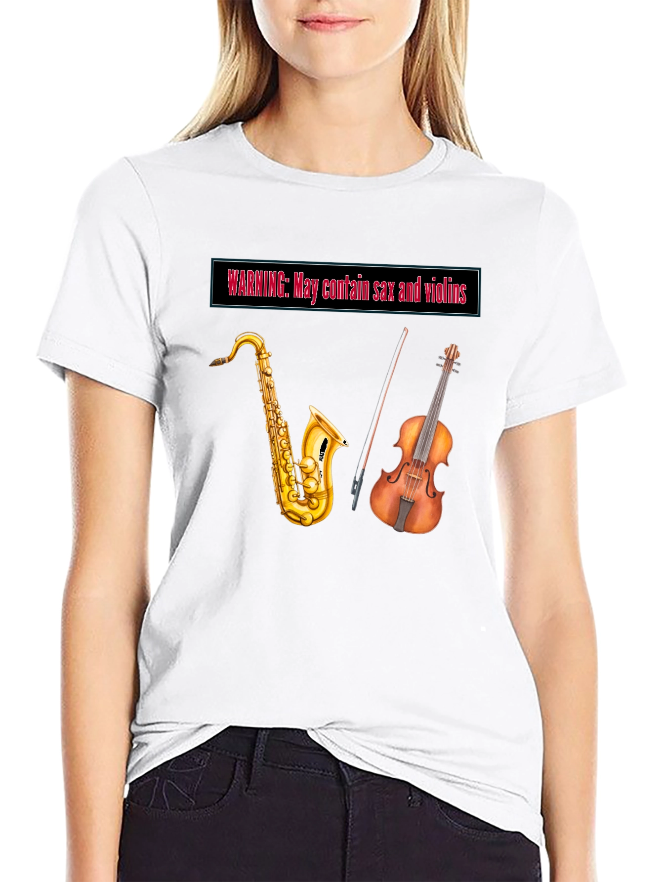 Warning May Contain Sax and Violins T-Shirt