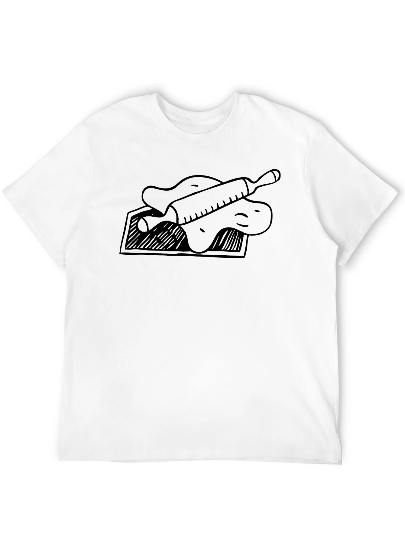 Chefs Delight Black T-Shirt - Rolling Pin Design
