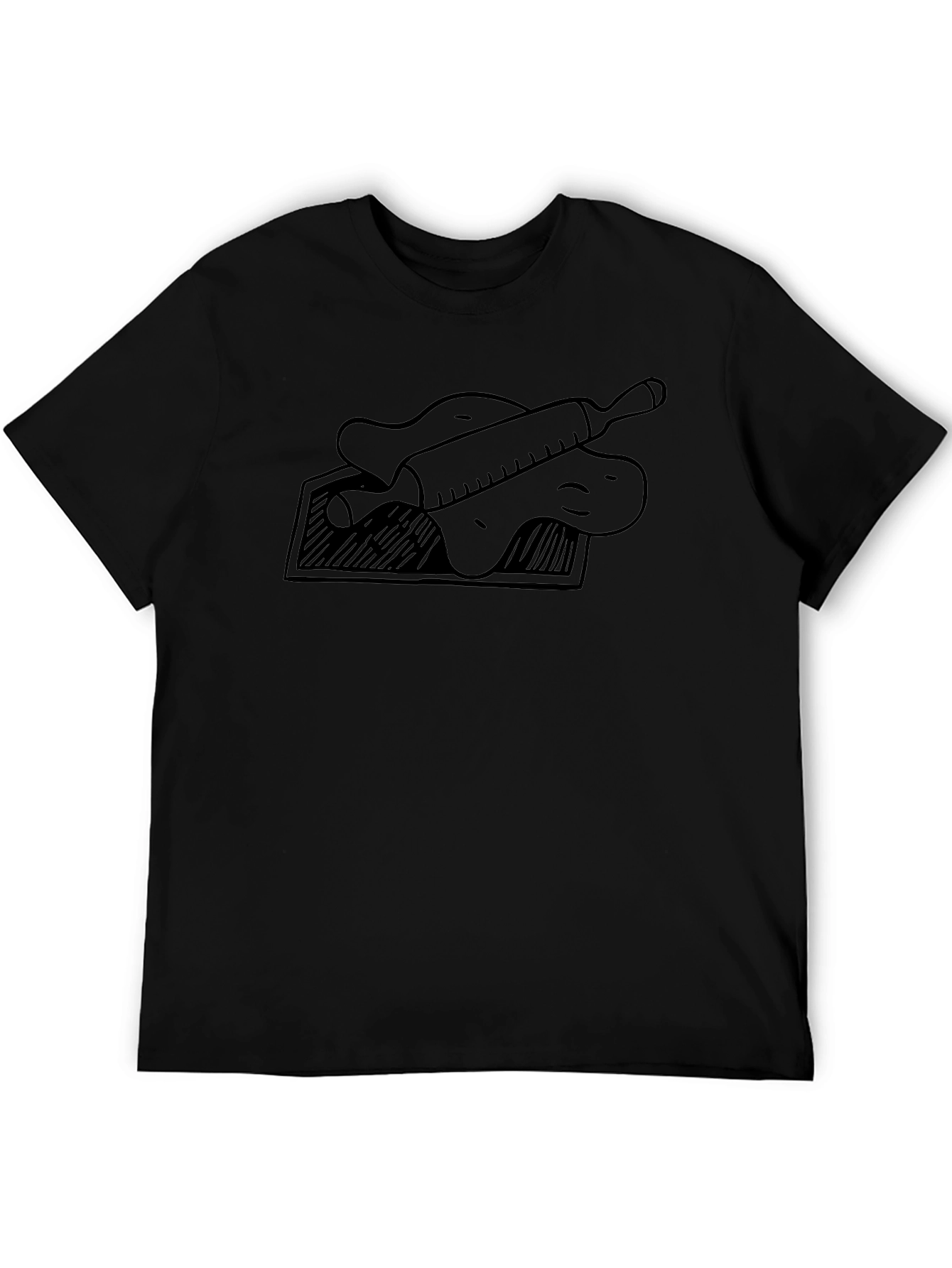 Chefs Delight Black T-Shirt - Rolling Pin Design