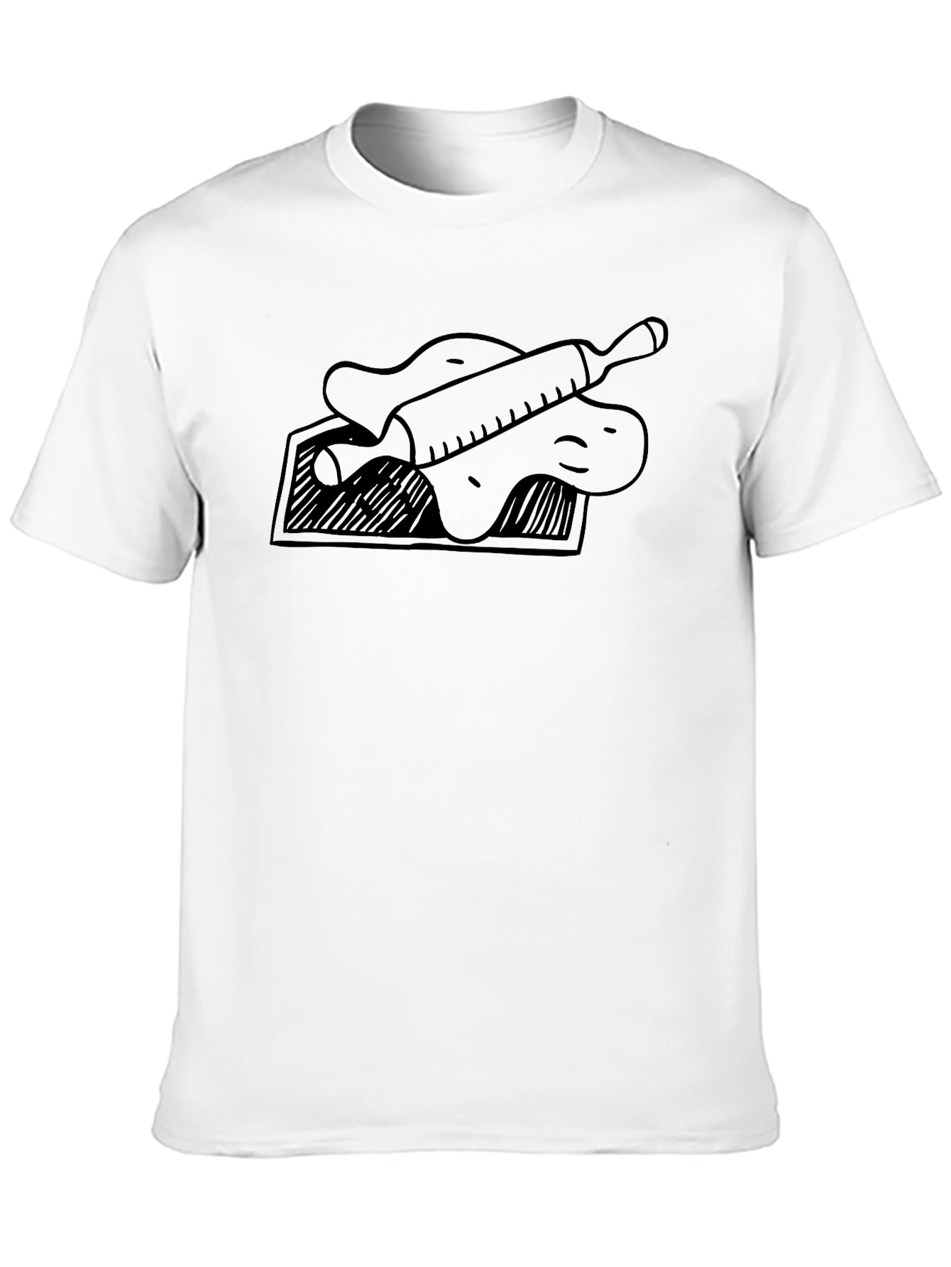 Chefs Delight Black T-Shirt - Rolling Pin Design
