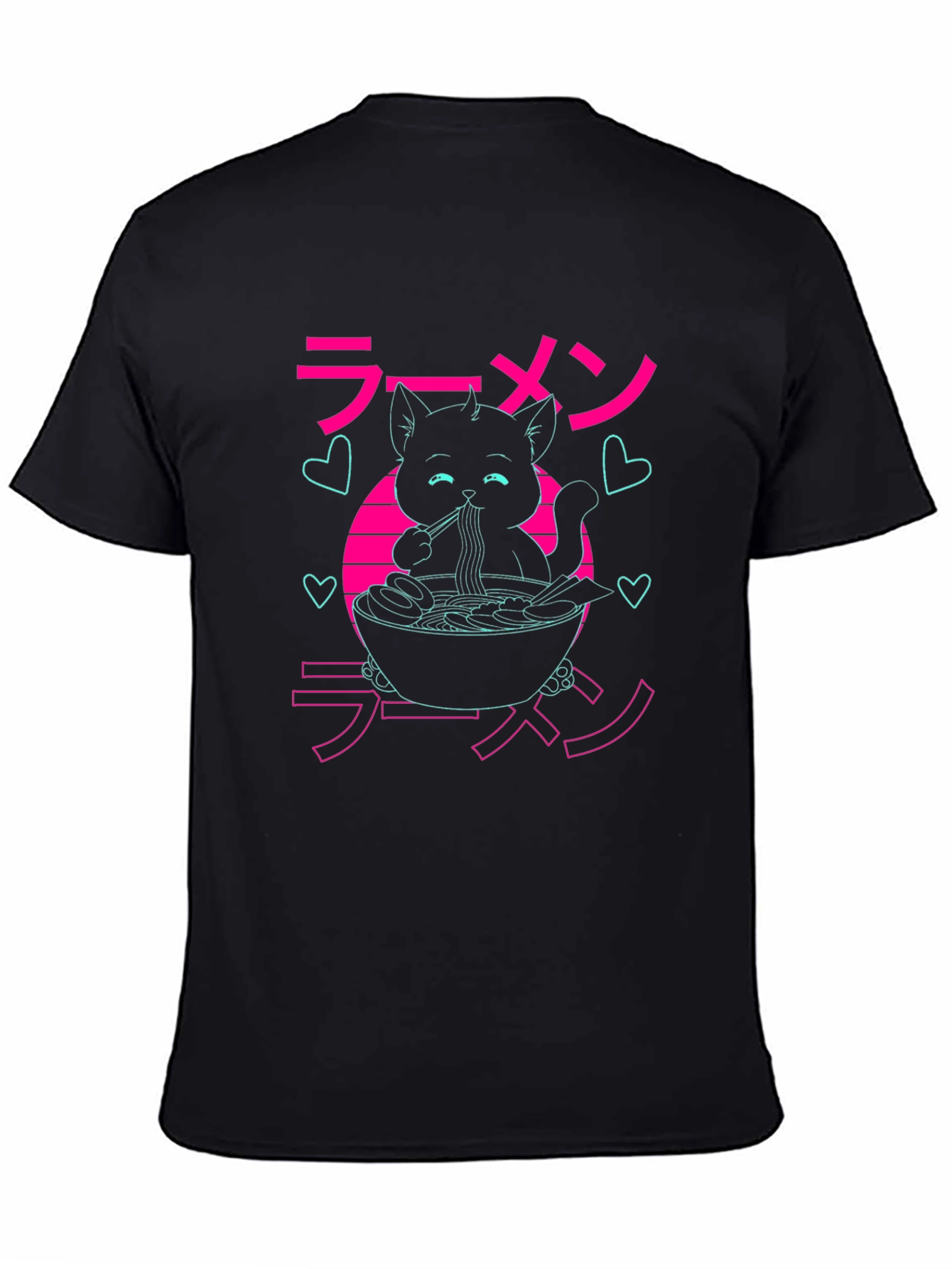 Ramen Cat Graphic Tee - Anime Style