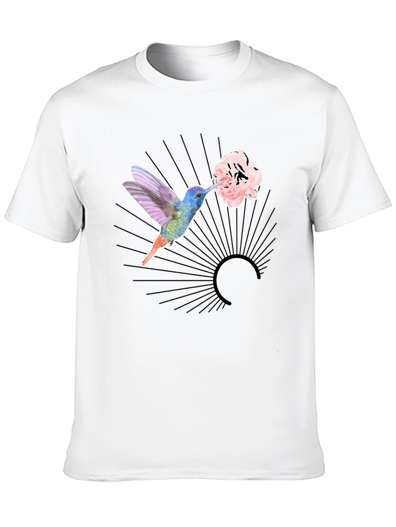 Hummingbird Floral Graphic Black Tee