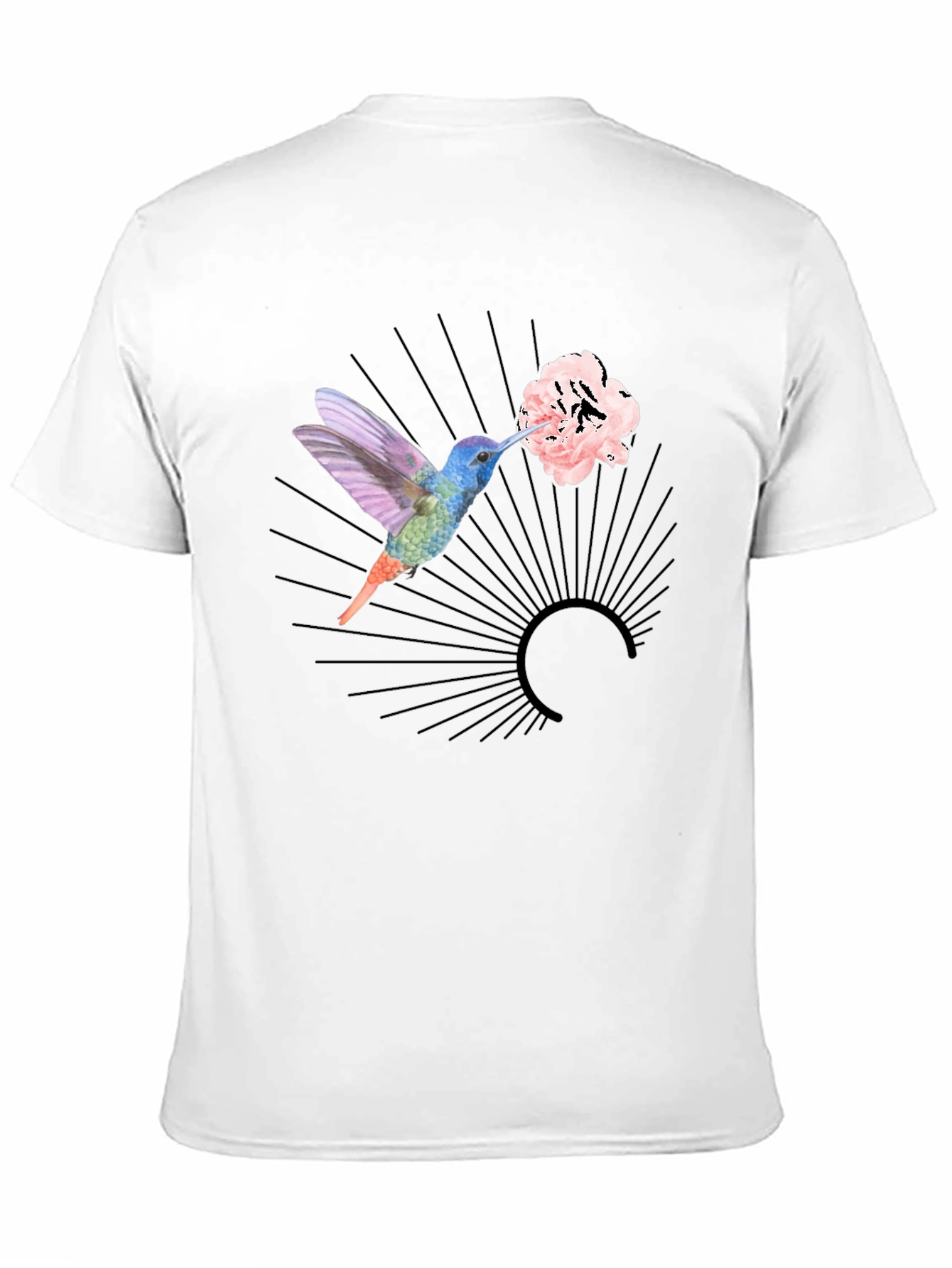 Hummingbird Floral Graphic Black Tee