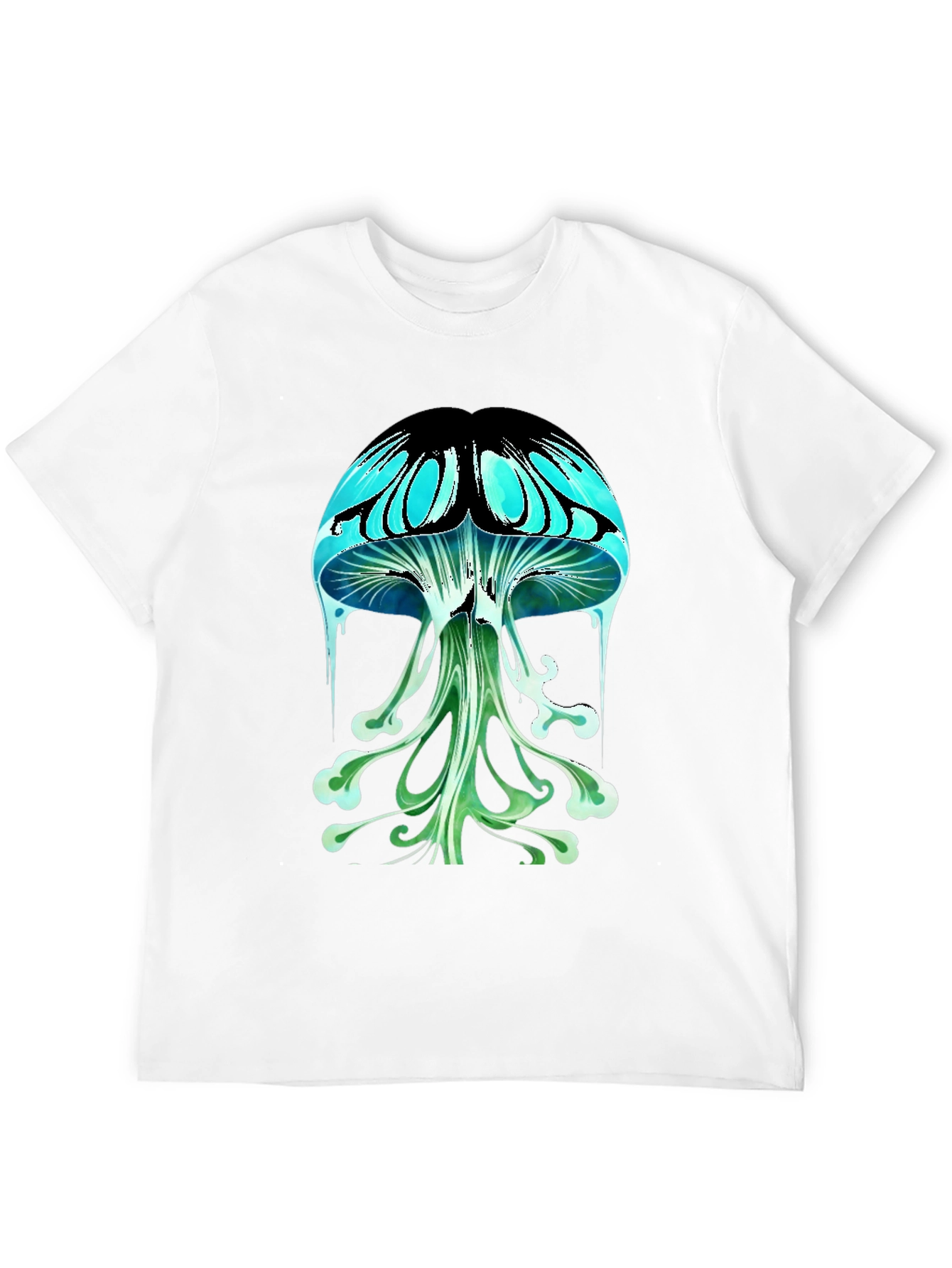 Psychedelic Mushroom Graphic Tee - Black