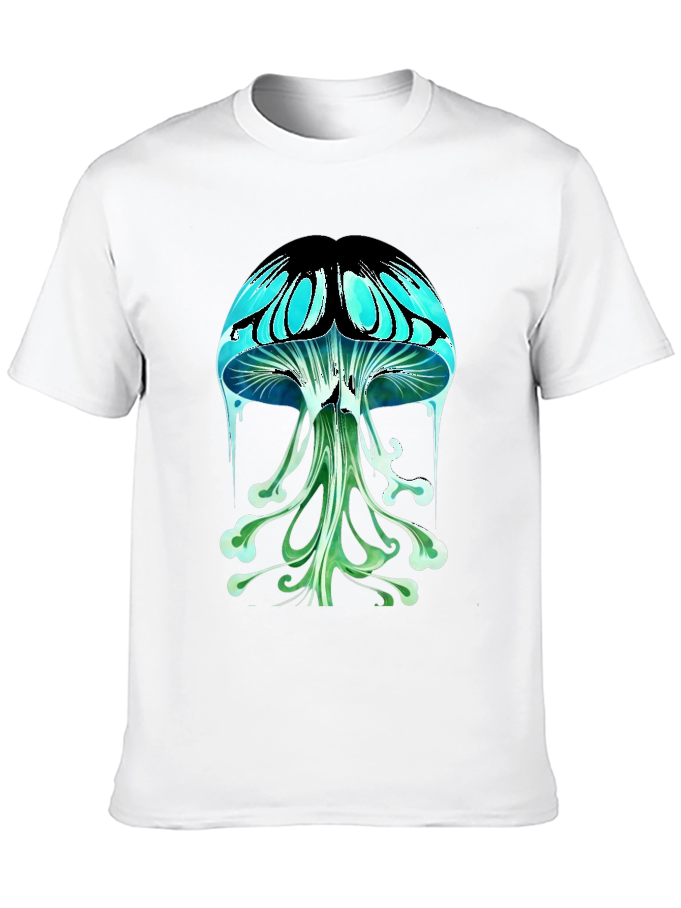 Psychedelic Mushroom Graphic Tee - Black