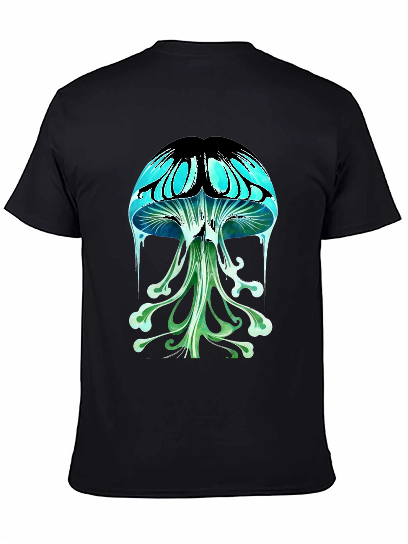 Psychedelic Mushroom Graphic Tee - Black