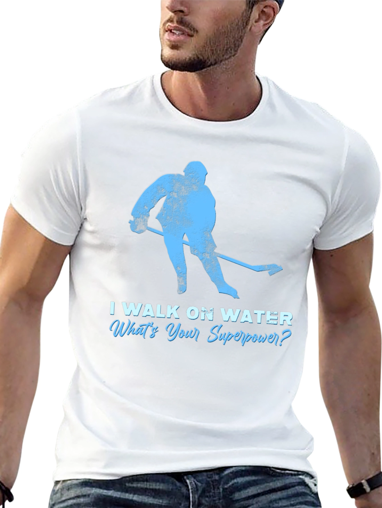 I Walk On Water Hockey T-Shirt - Superpower Tee