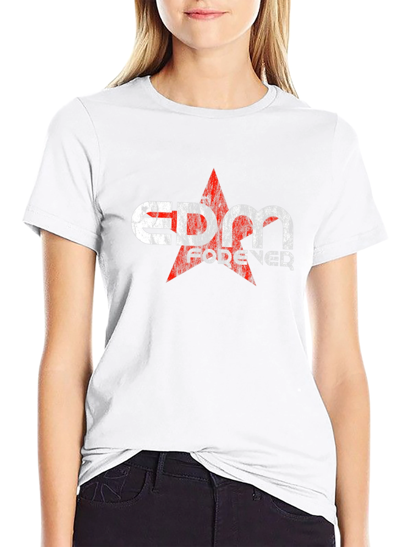 EDM Forever Graphic Print Black T-Shirt