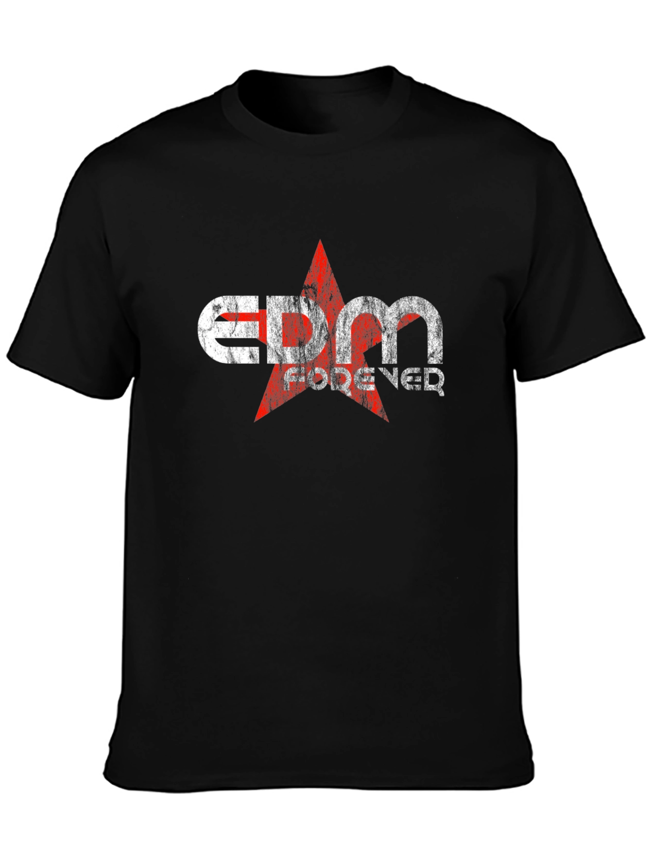 EDM Forever Graphic Print Black T-Shirt