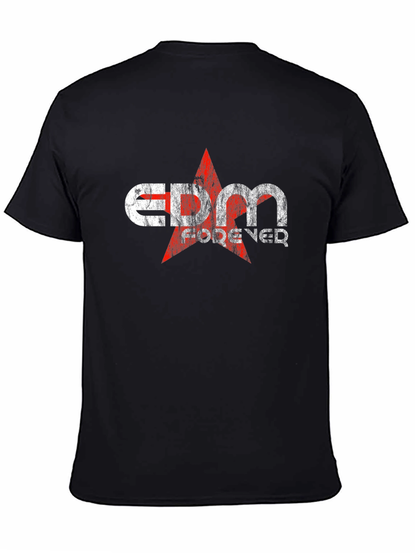 EDM Forever Graphic Print Black T-Shirt