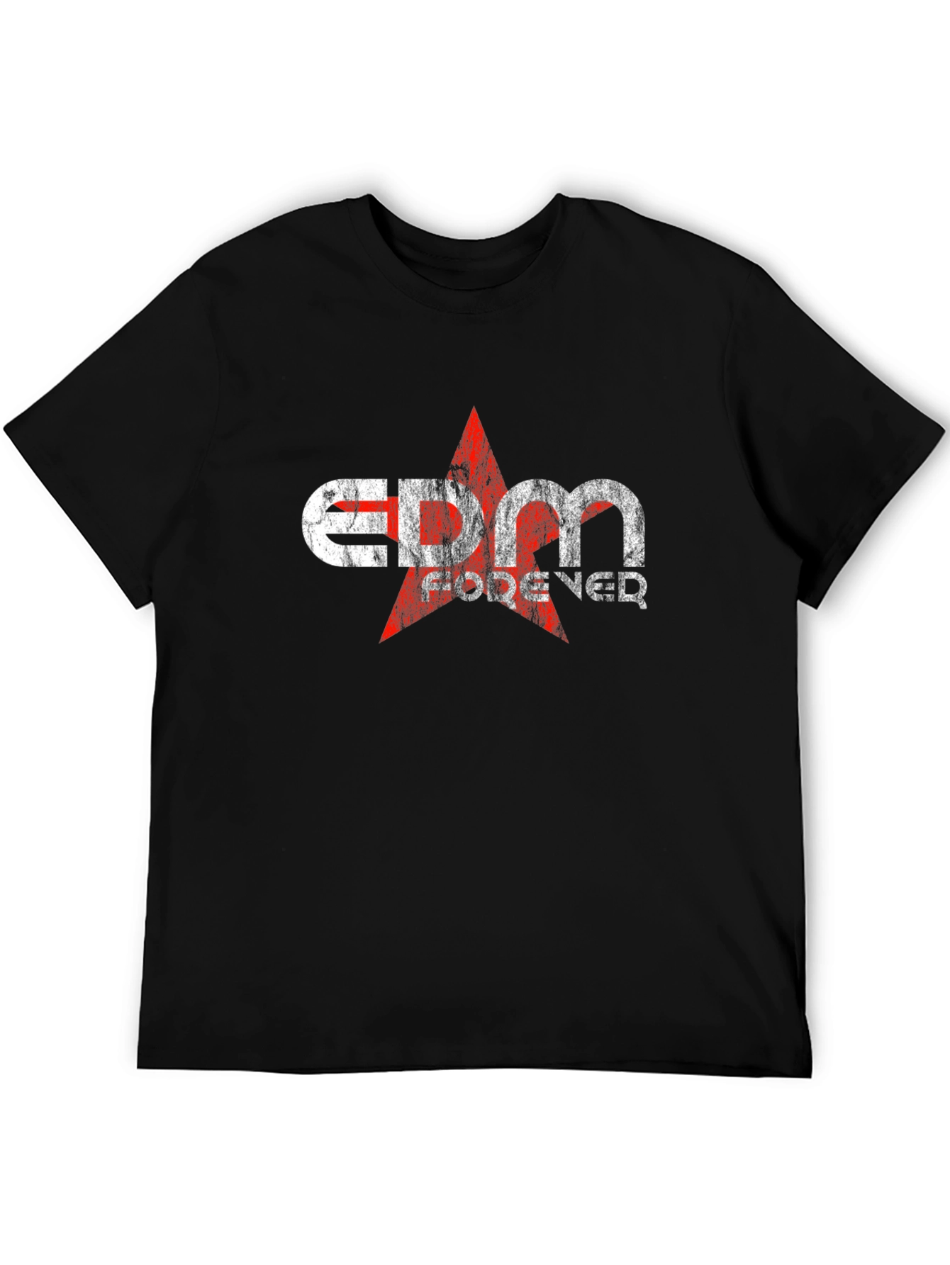 EDM Forever Graphic Print Black T-Shirt