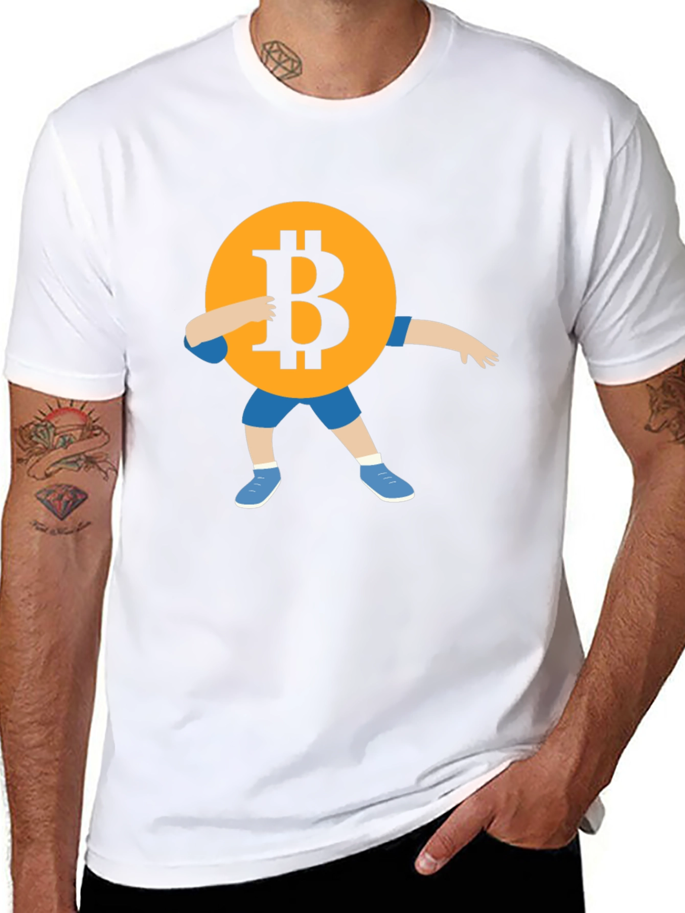 Bitcoin Dab Black T-Shirt Crypto Currency Tee