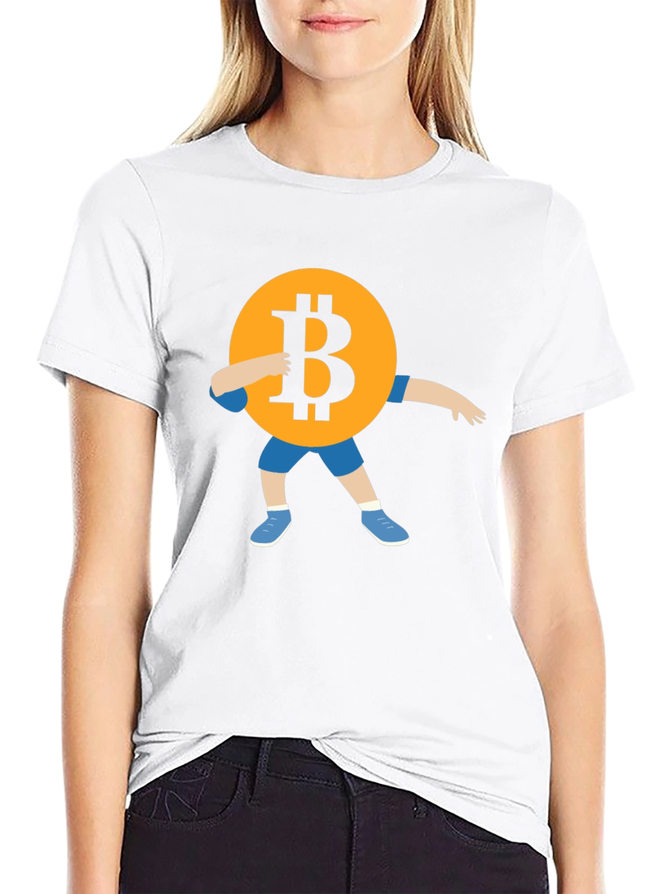 Bitcoin Dab Black T-Shirt Crypto Currency Tee