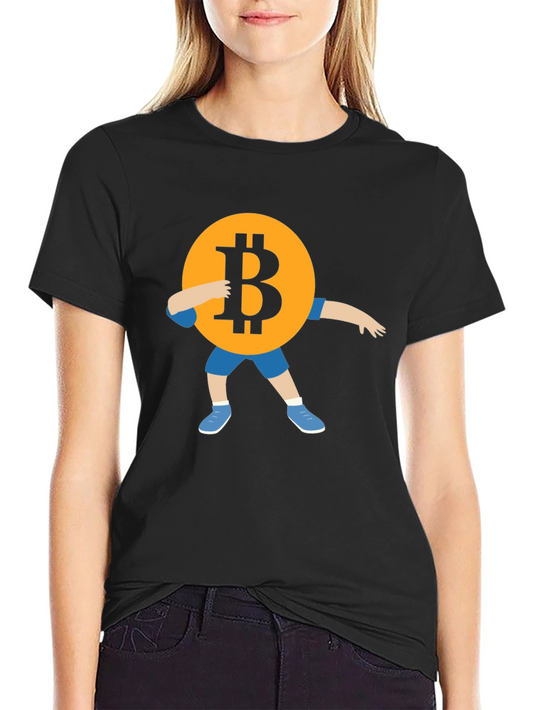 Bitcoin Dab Black T-Shirt Crypto Currency Tee