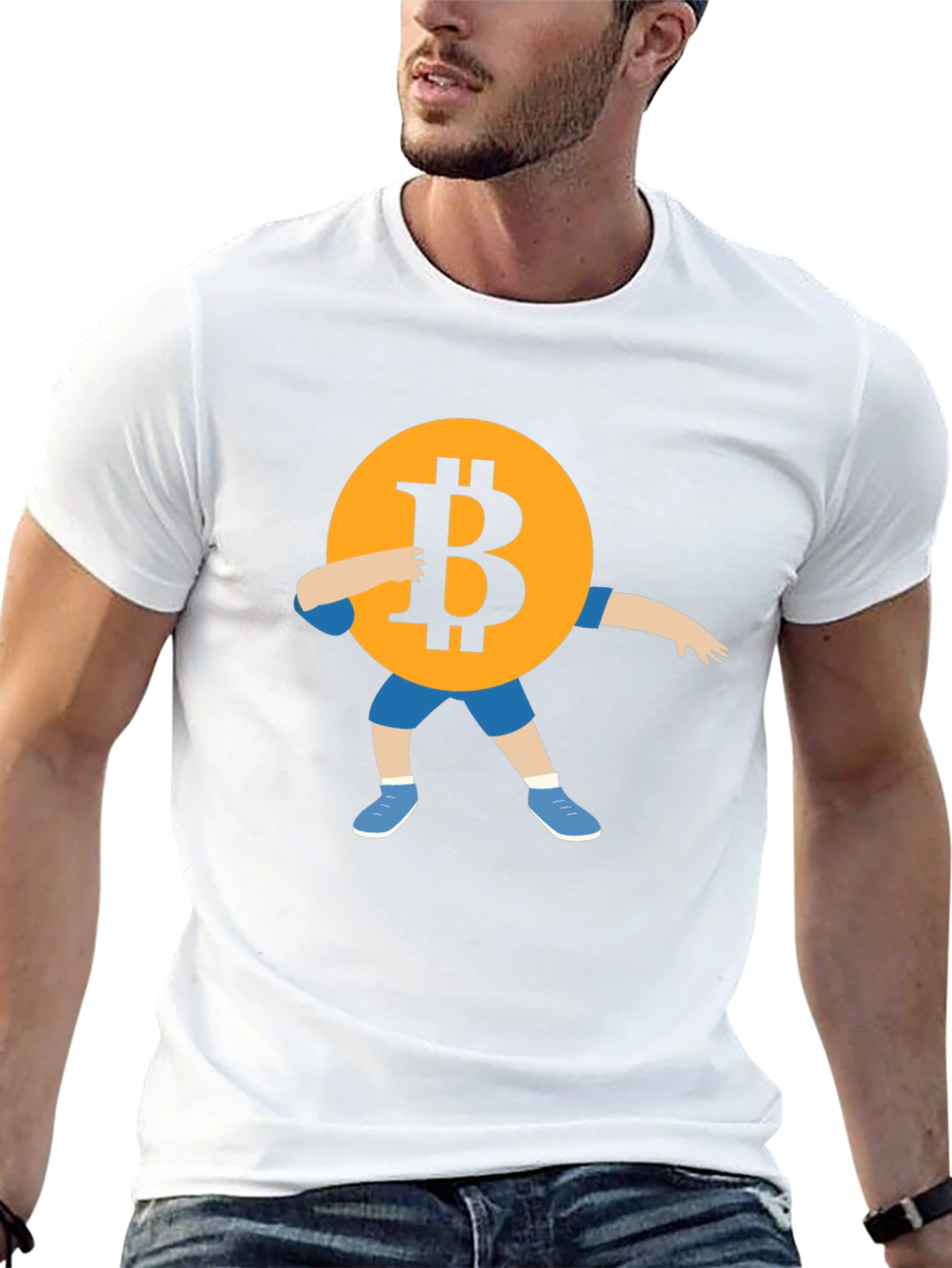Bitcoin Dab Black T-Shirt Crypto Currency Tee