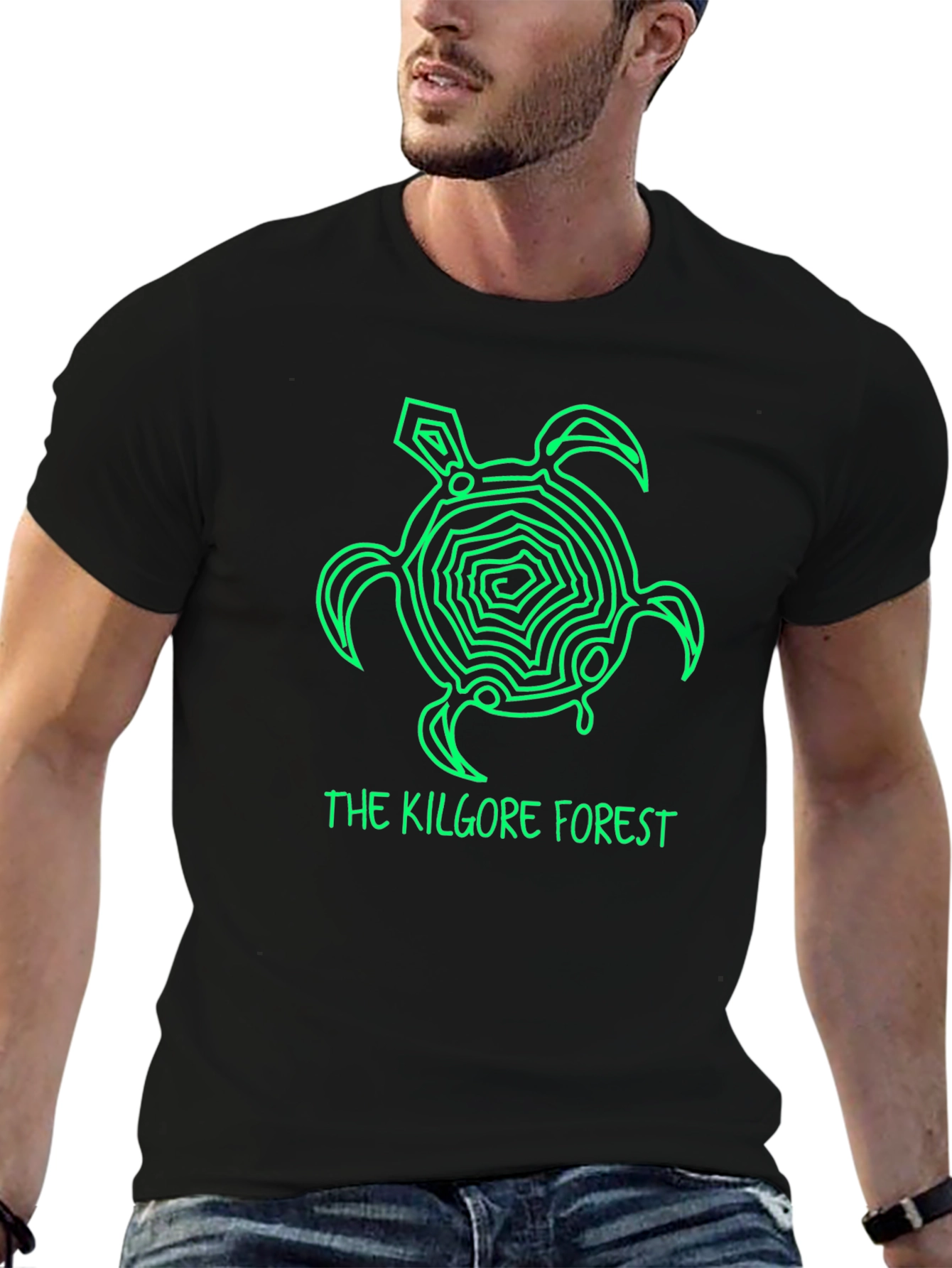 Kilgore Forest Green Turtle Black T-Shirt