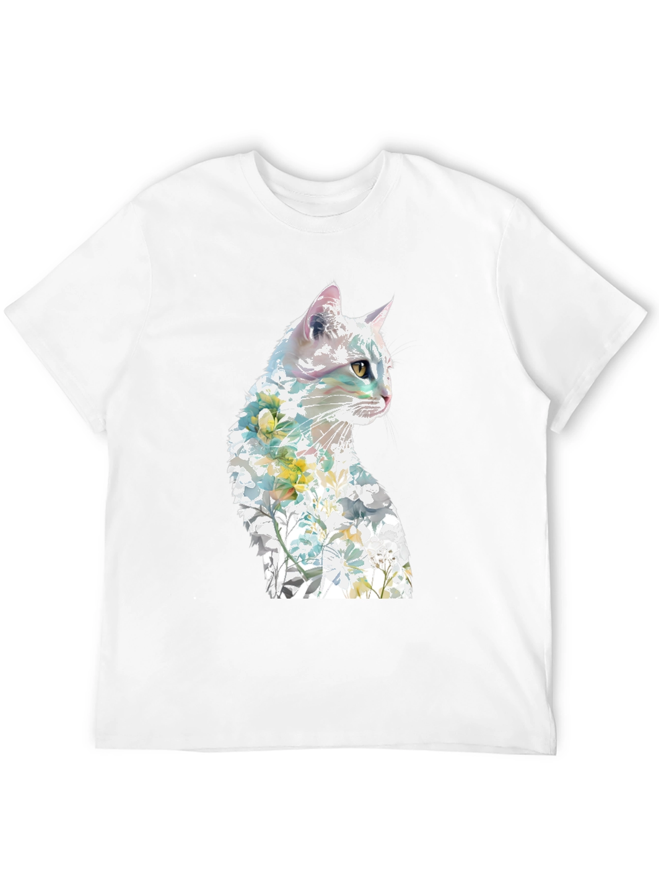 Floral Cat Graphic T-Shirt