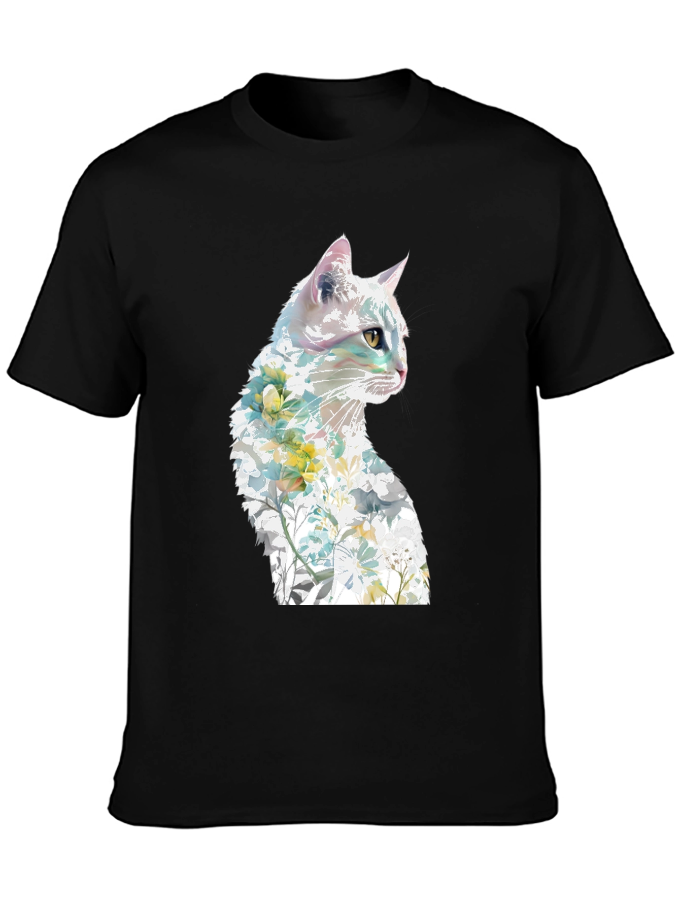 Floral Cat Graphic T-Shirt
