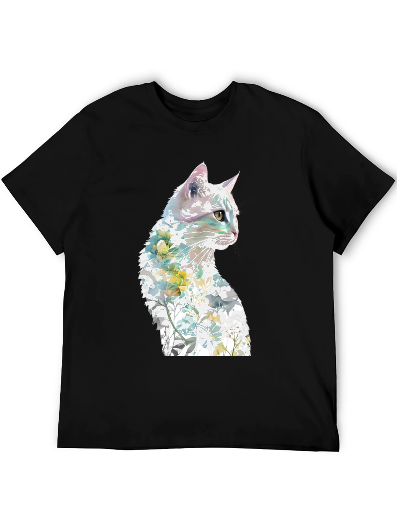 Floral Cat Graphic T-Shirt