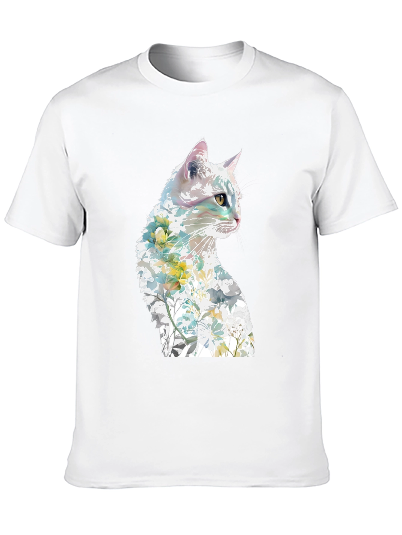 Floral Cat Graphic T-Shirt