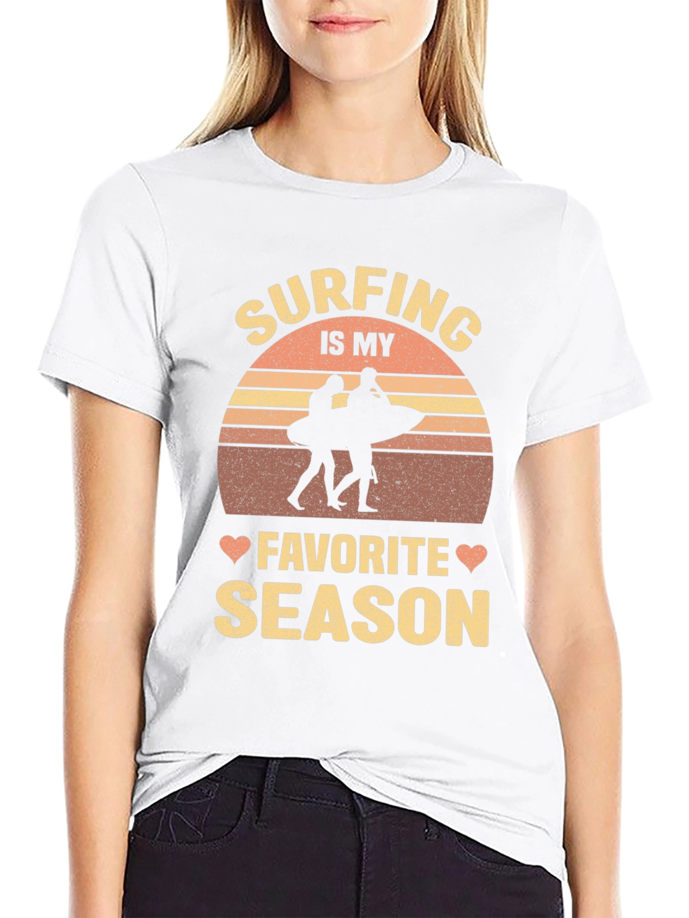 Surfing Is My Favorite Season Black Tee