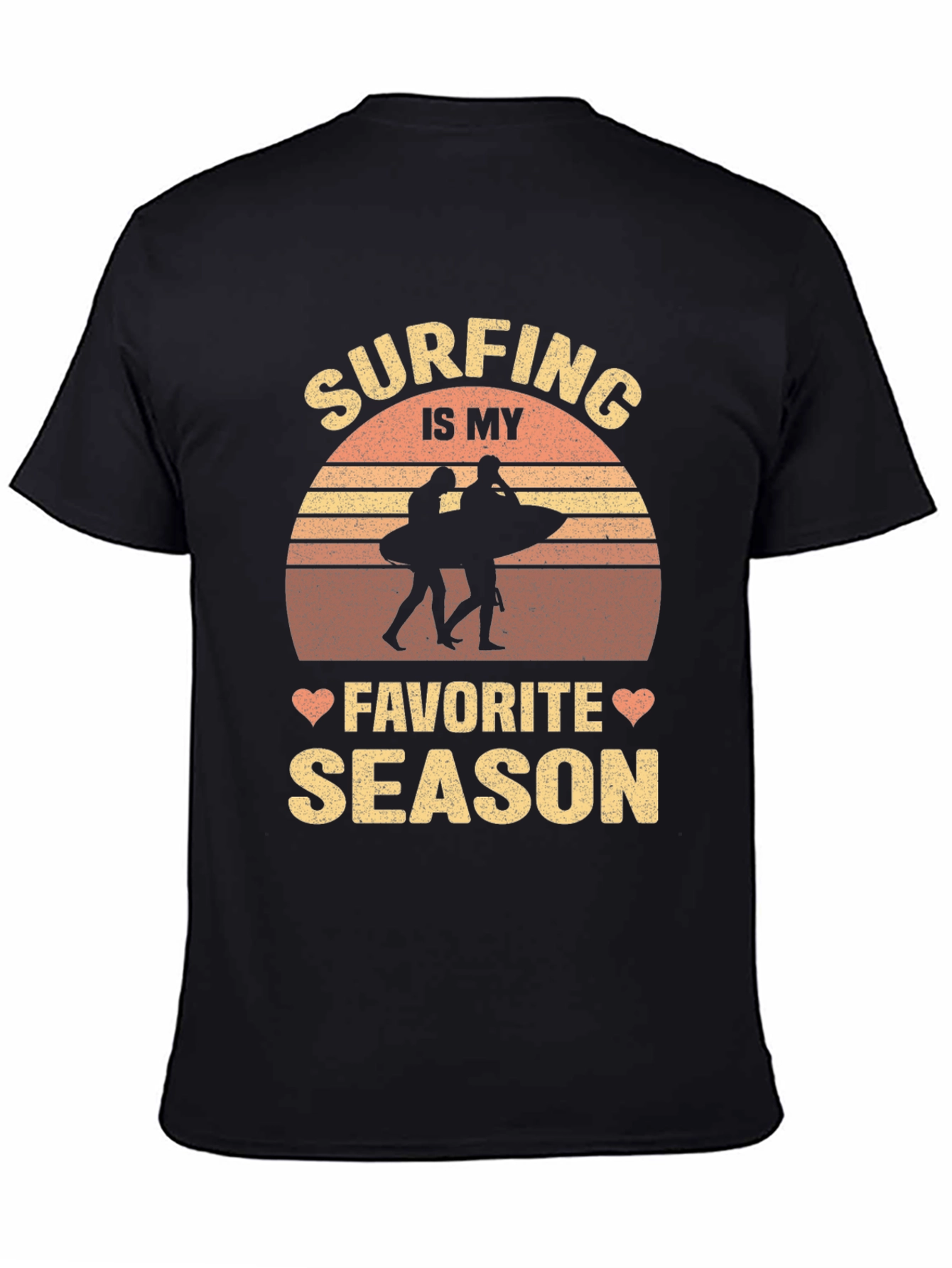 Surfing Is My Favorite Season Black Tee