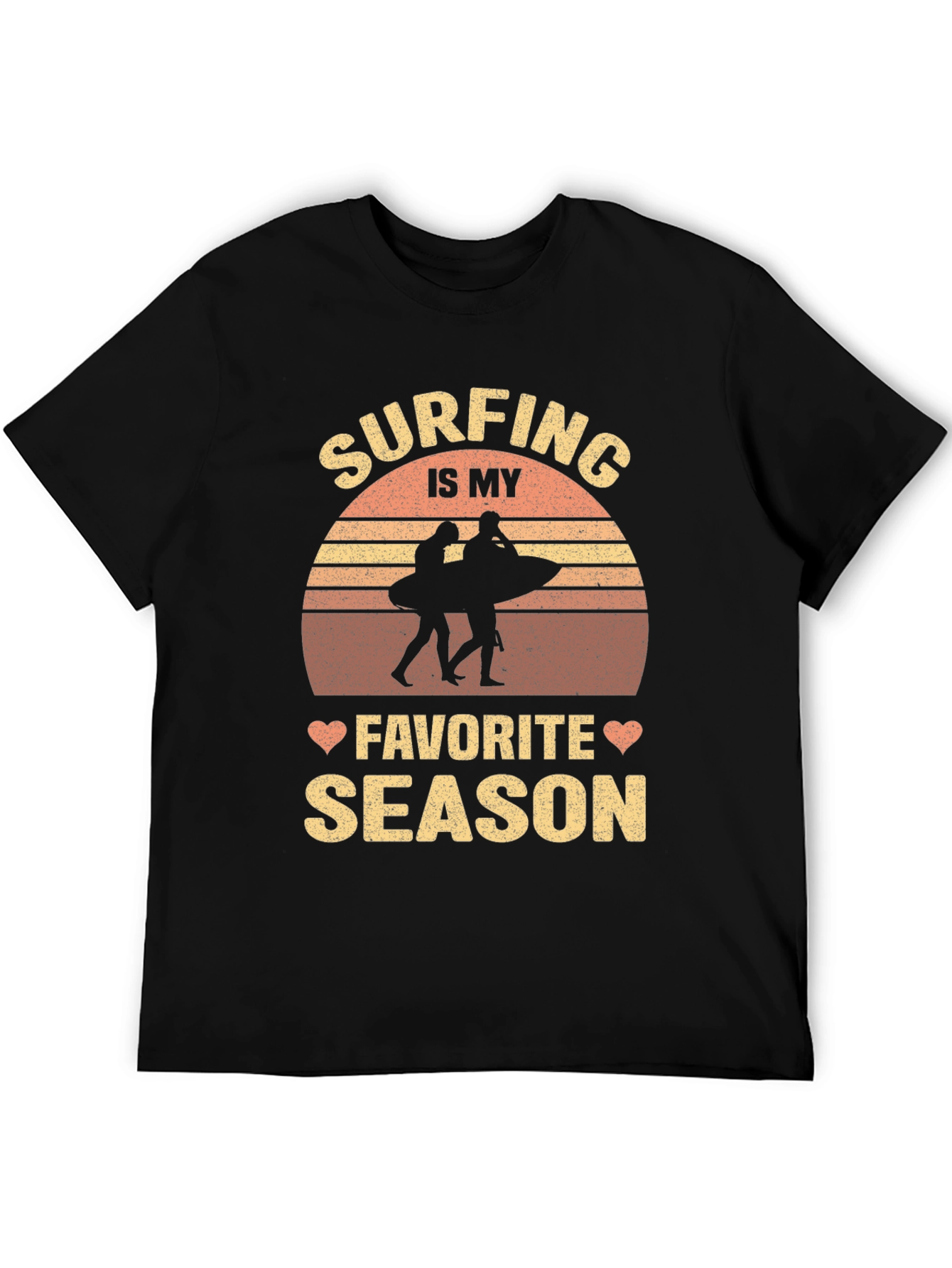 Surfing Is My Favorite Season Black Tee