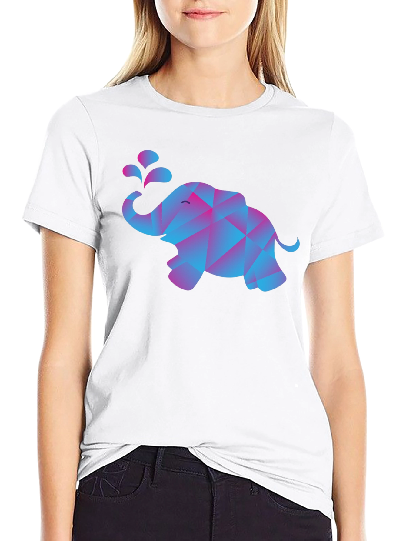 Geometric Elephant T-Shirt - Modern Abstract Design