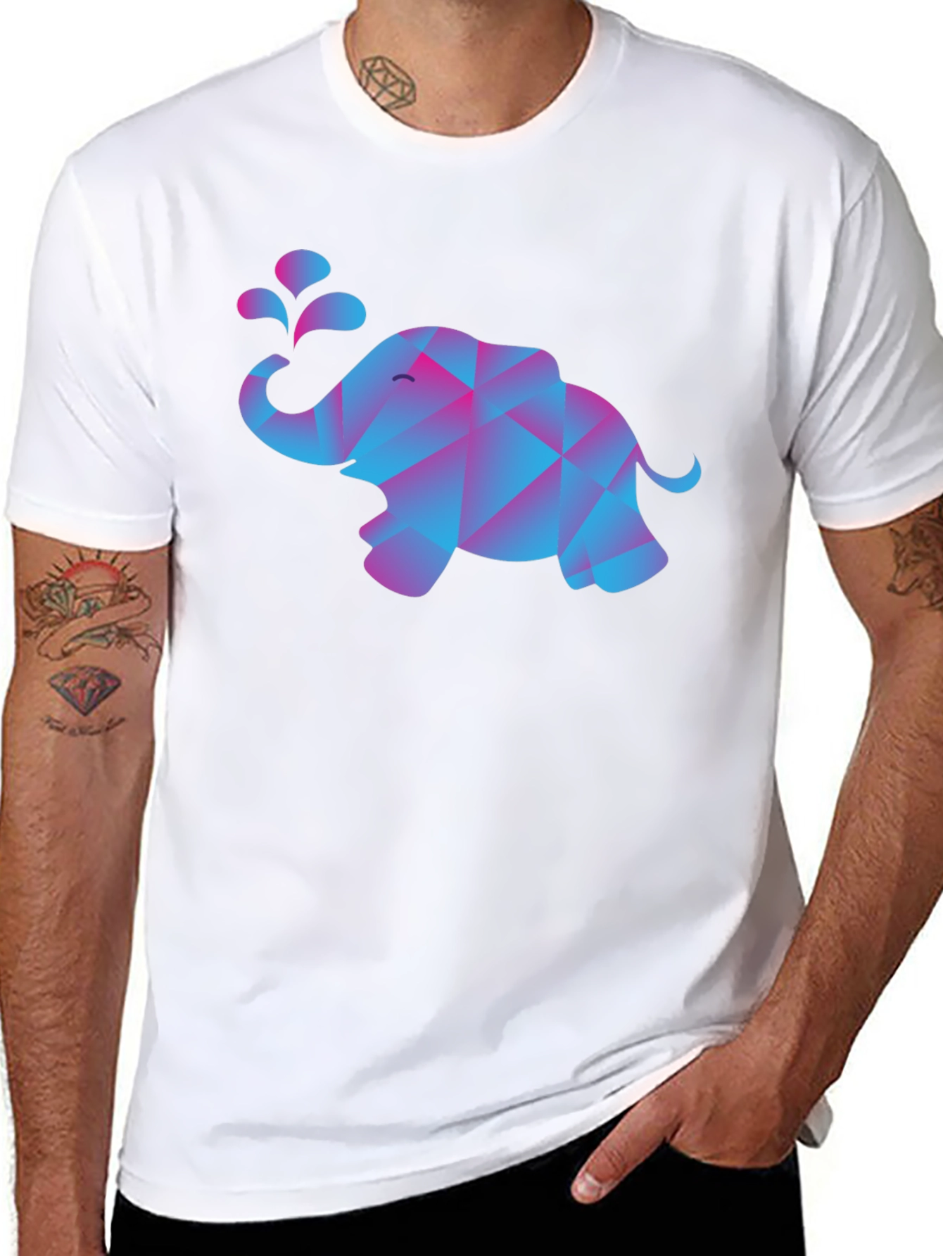 Geometric Elephant T-Shirt - Modern Abstract Design