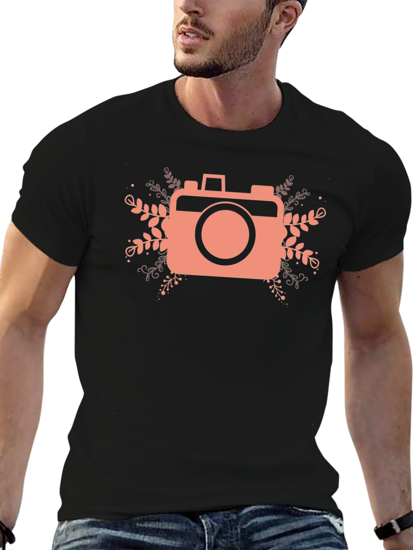 Camera Graphic Tee - Black Cotton