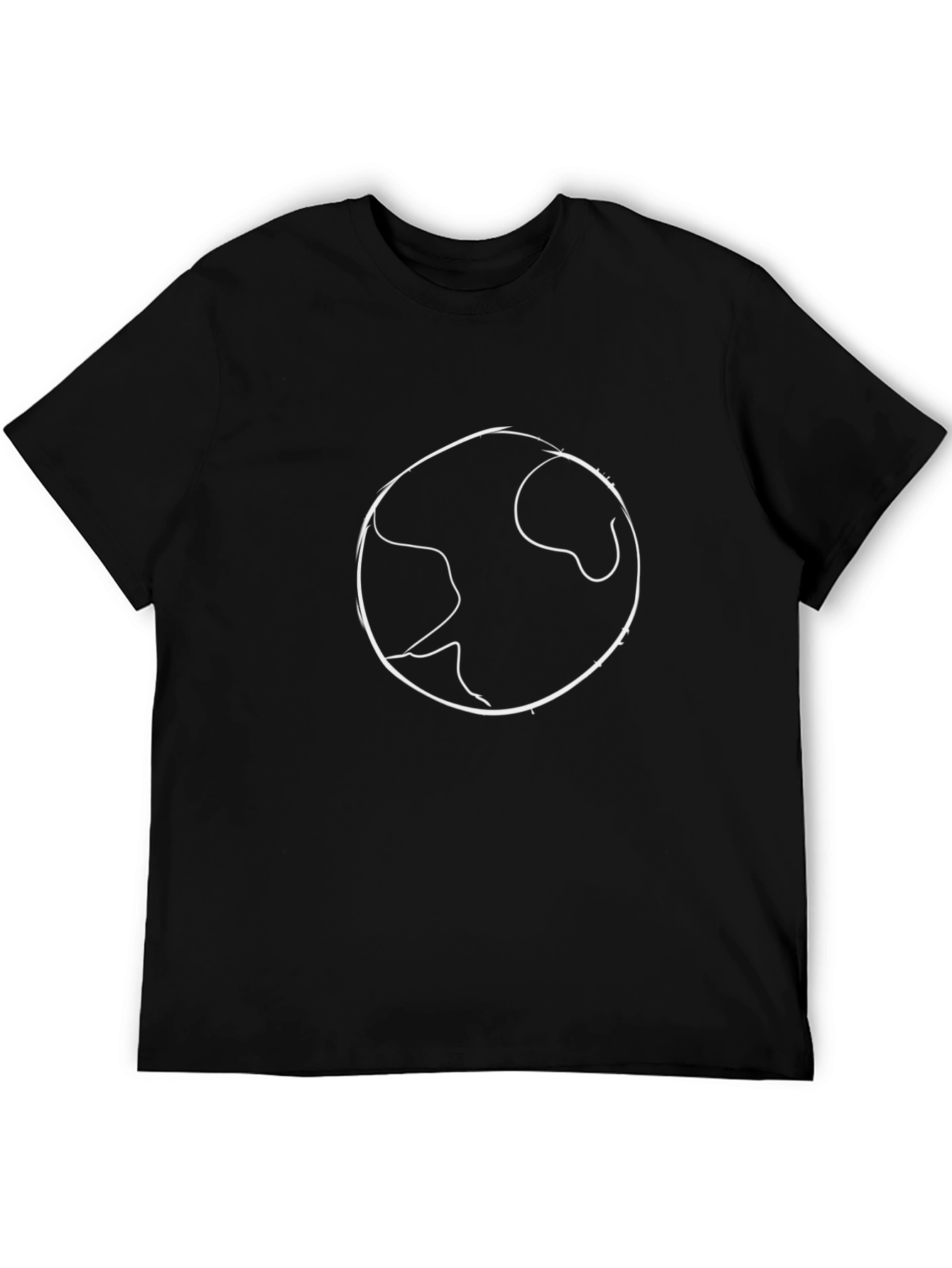 Earth Outline Graphic Tee - Black Casual Shirt