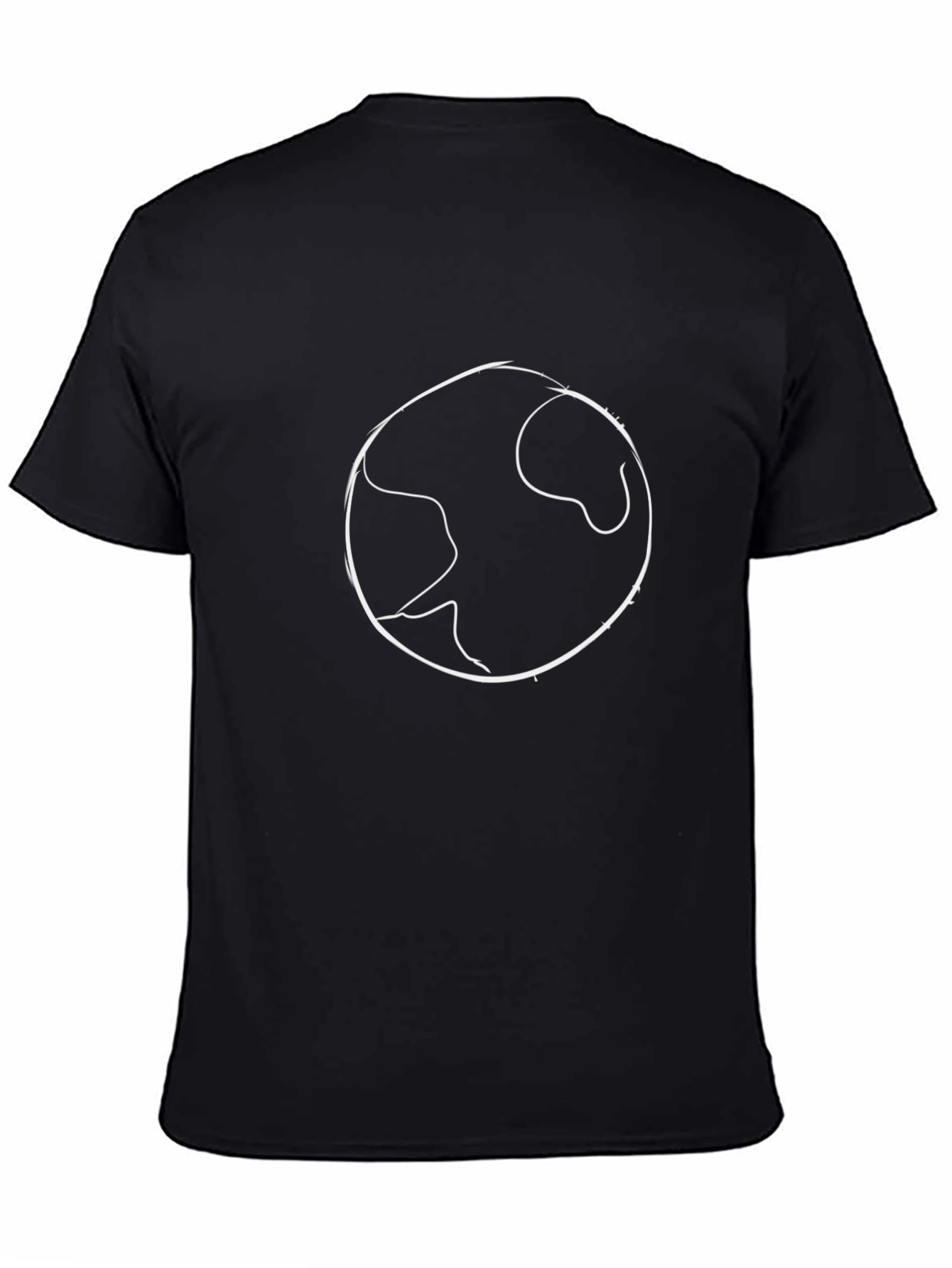 Earth Outline Graphic Tee - Black Casual Shirt