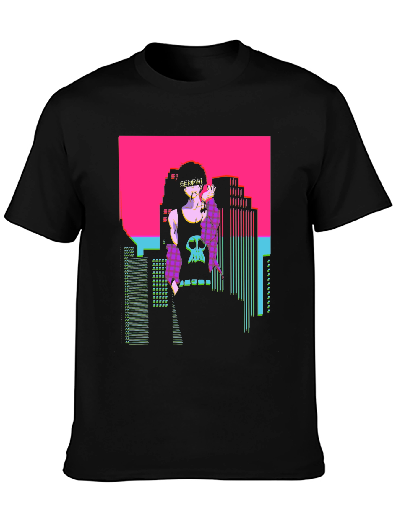 Vaporwave Senpai T-Shirt - Retro Anime Graphic Tee