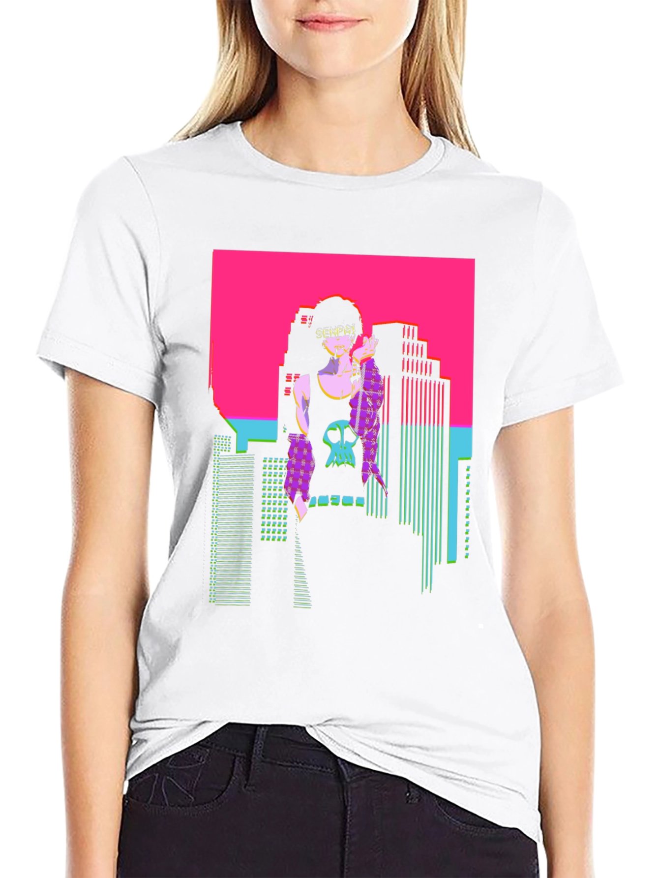 Vaporwave Senpai T-Shirt - Retro Anime Graphic Tee