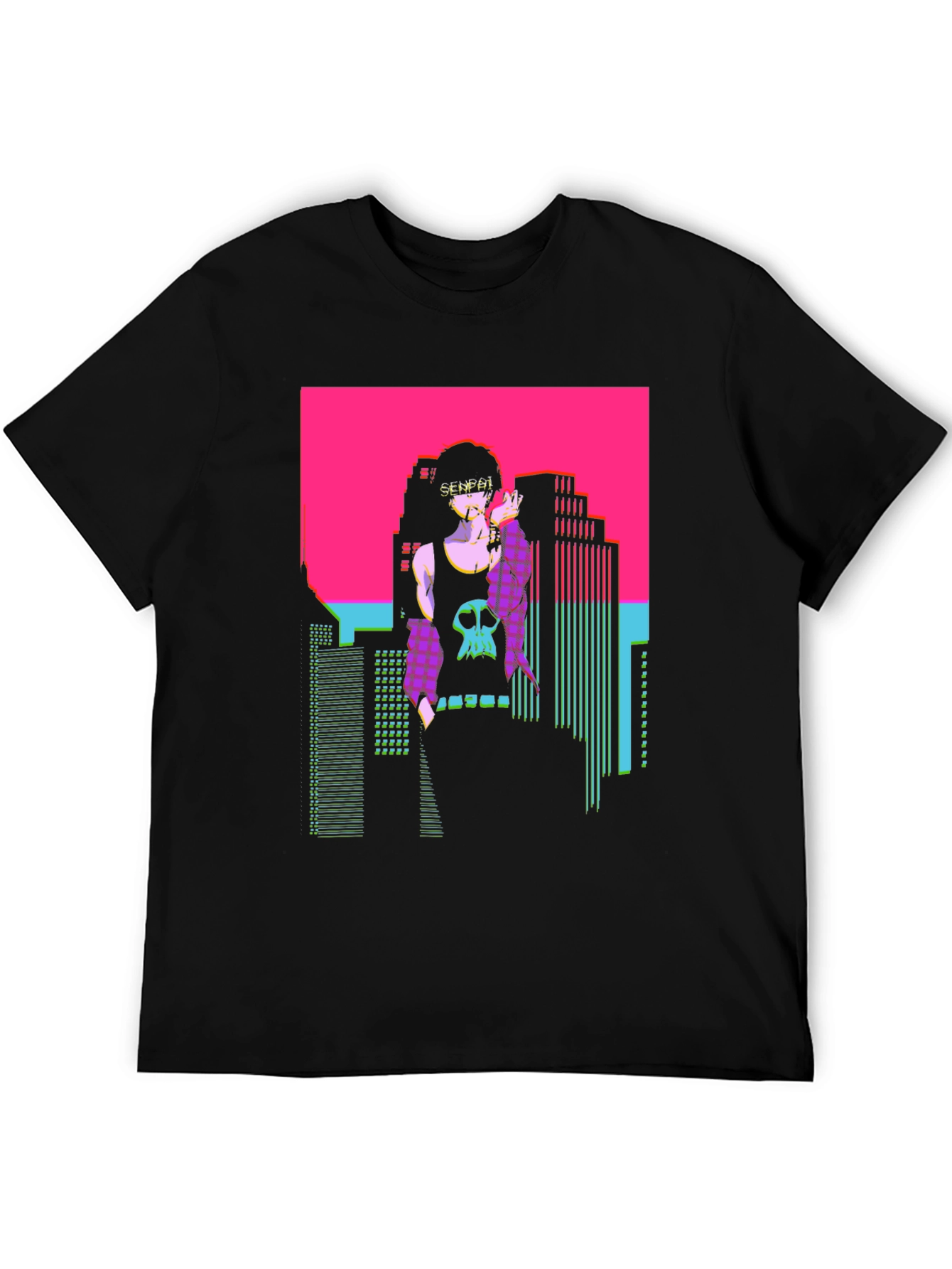 Vaporwave Senpai T-Shirt - Retro Anime Graphic Tee