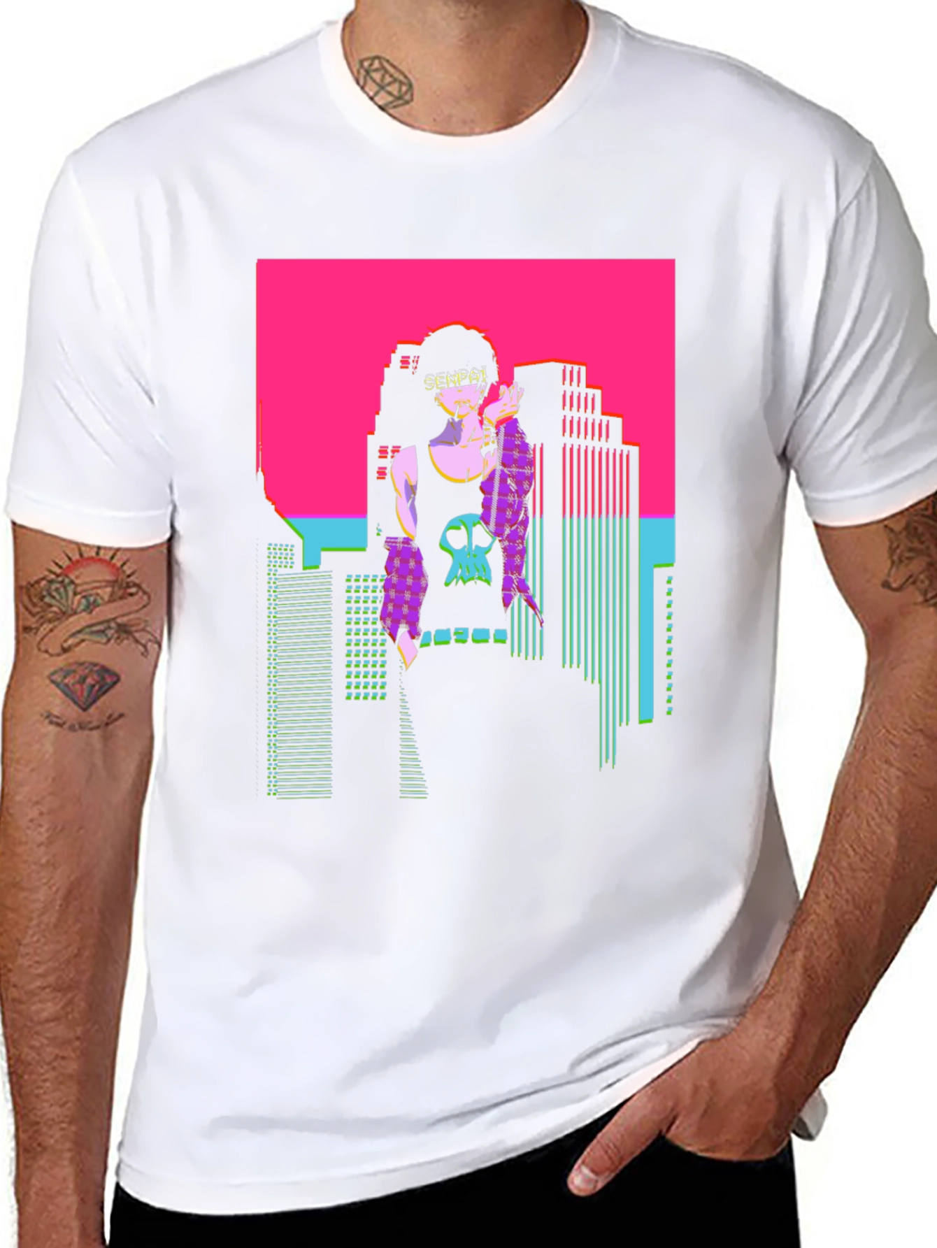 Vaporwave Senpai T-Shirt - Retro Anime Graphic Tee