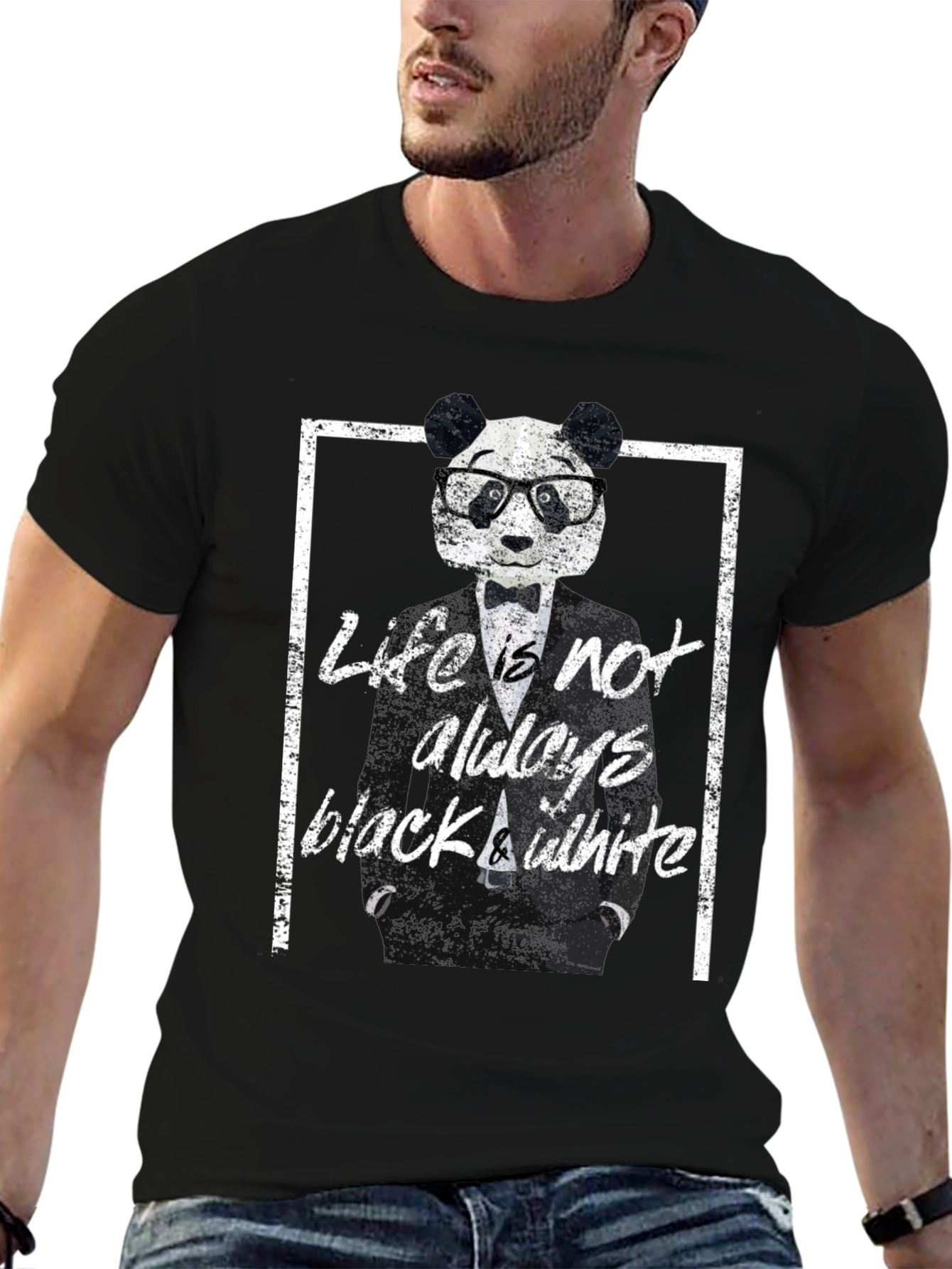 Lifes Not Always Black & White Panda Bear T-Shirt