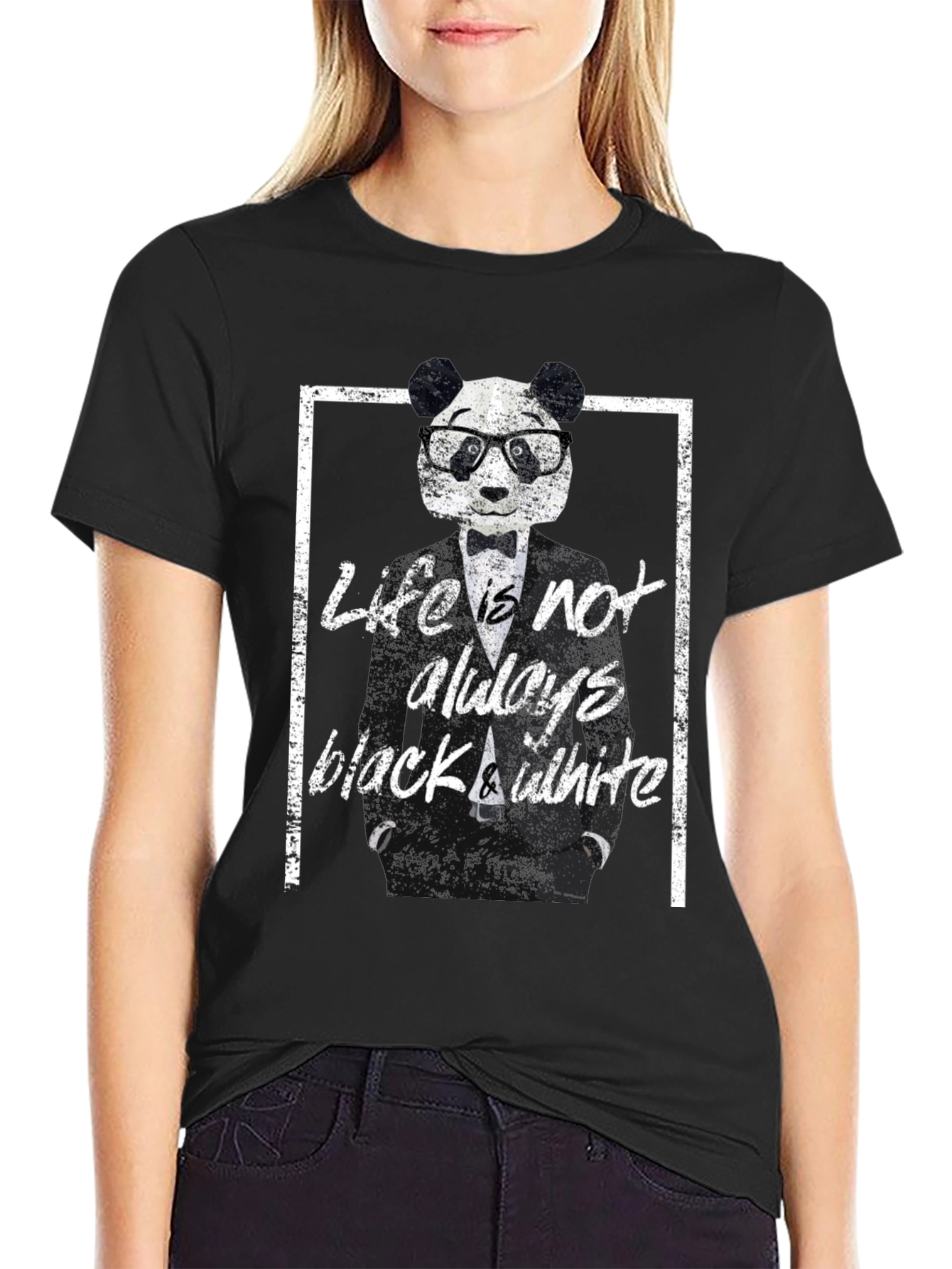 Lifes Not Always Black & White Panda Bear T-Shirt