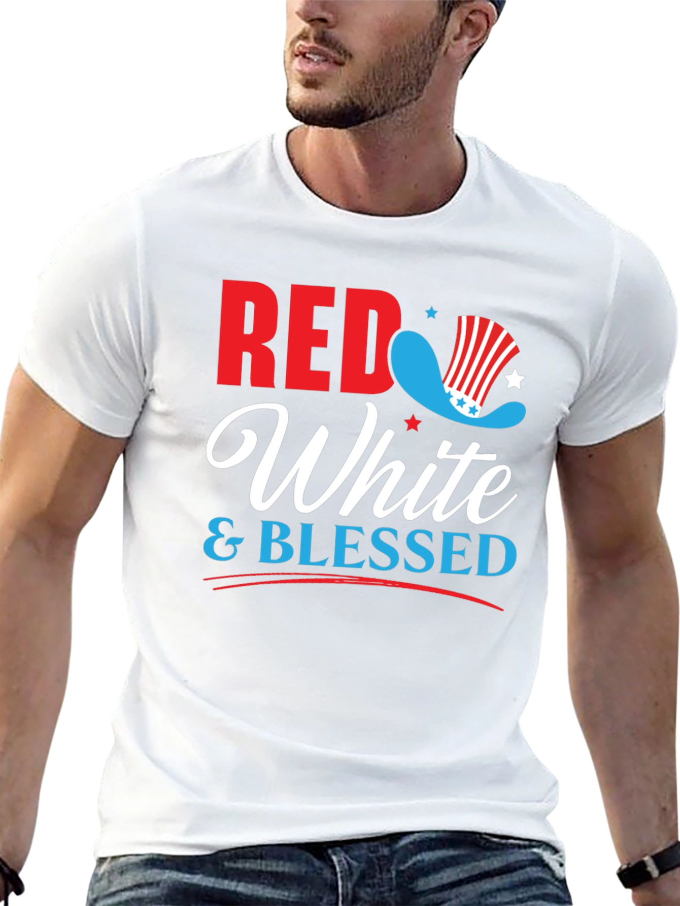 Red White & Blessed Patriotic Graphic Tee