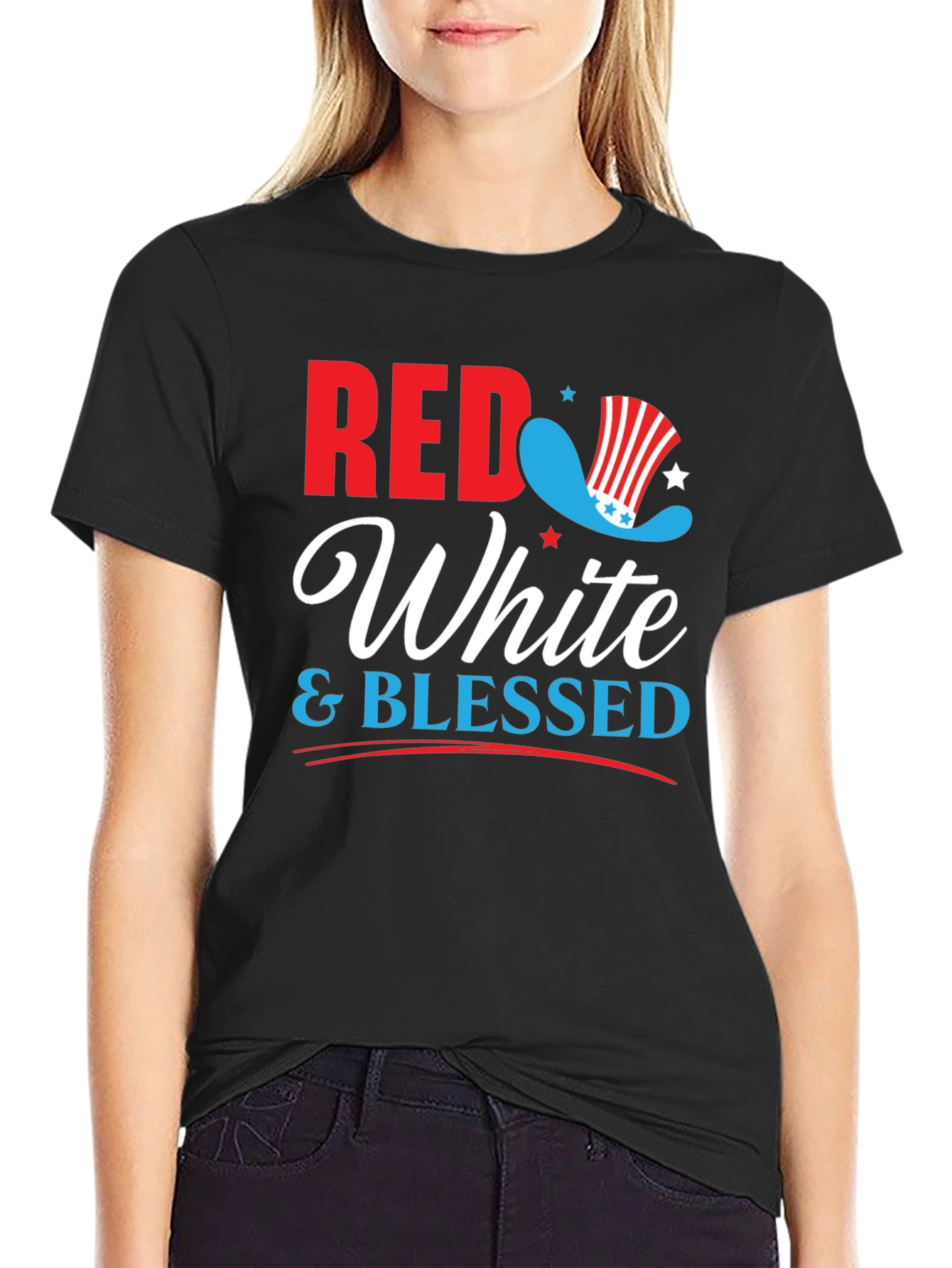 Red White & Blessed Patriotic Graphic Tee