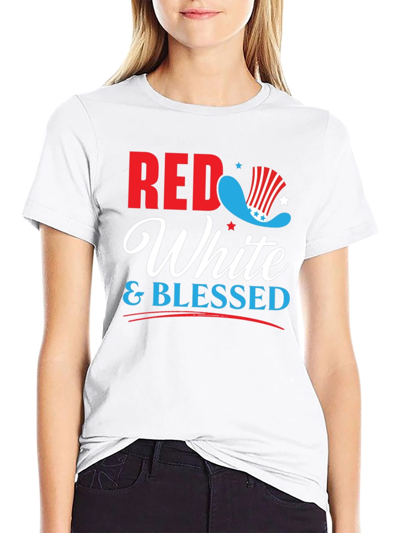 Red White & Blessed Patriotic Graphic Tee