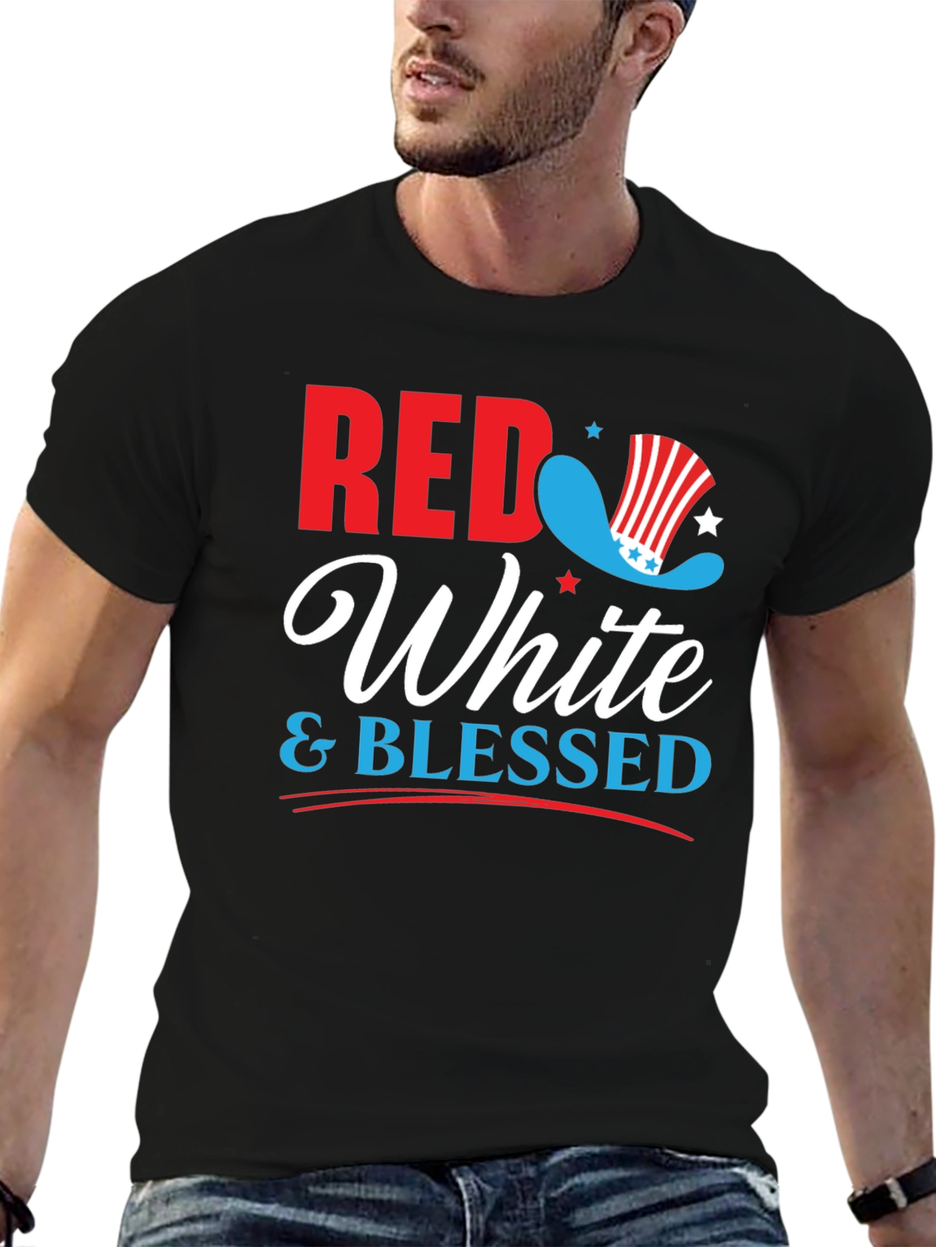 Red White & Blessed Patriotic Graphic Tee