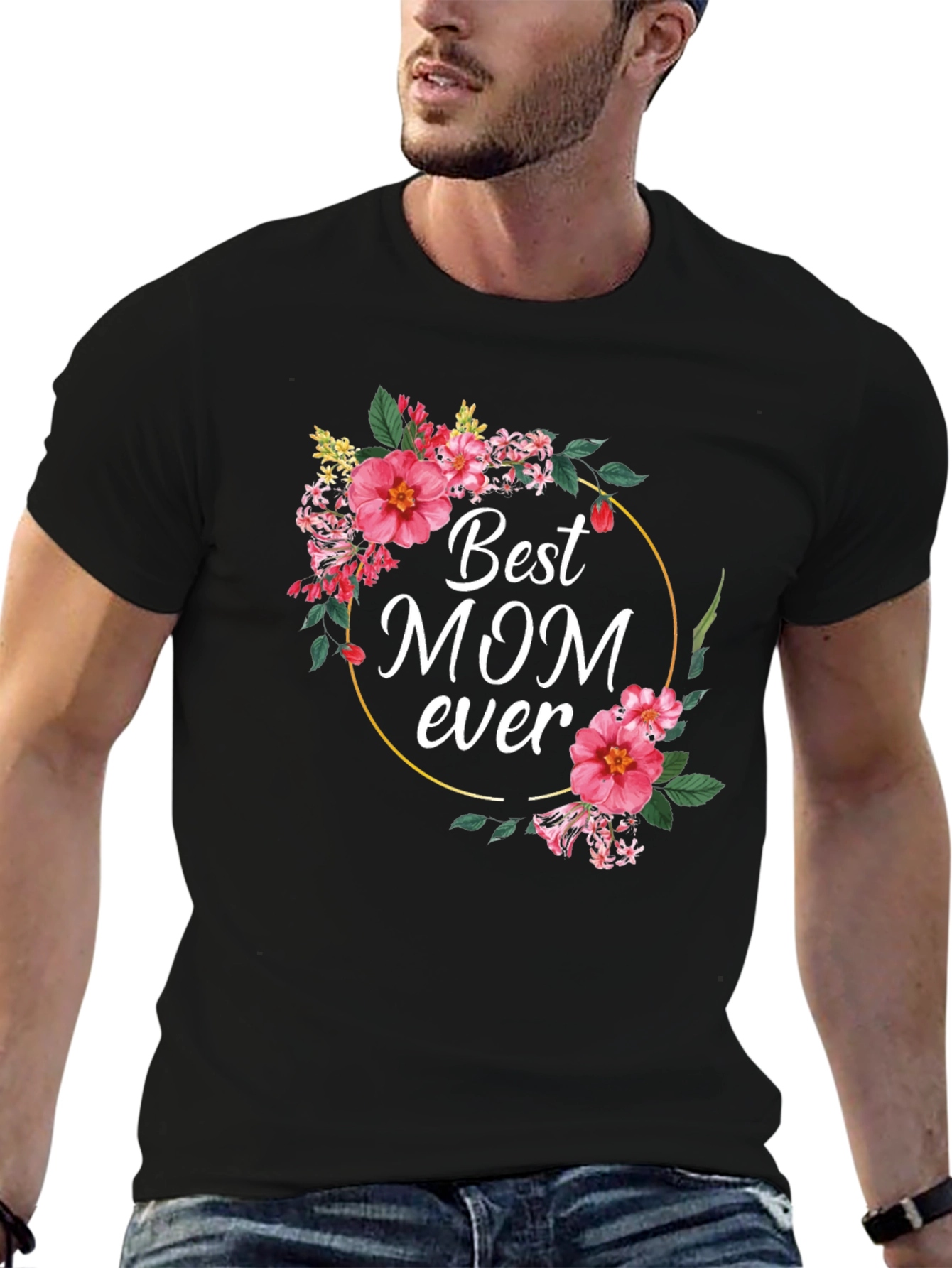 Best Mom Ever Floral Graphic T-Shirt