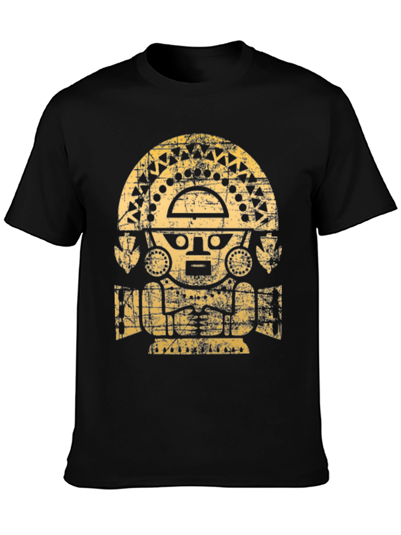 Inca Sun God Graphic T-Shirt - Black