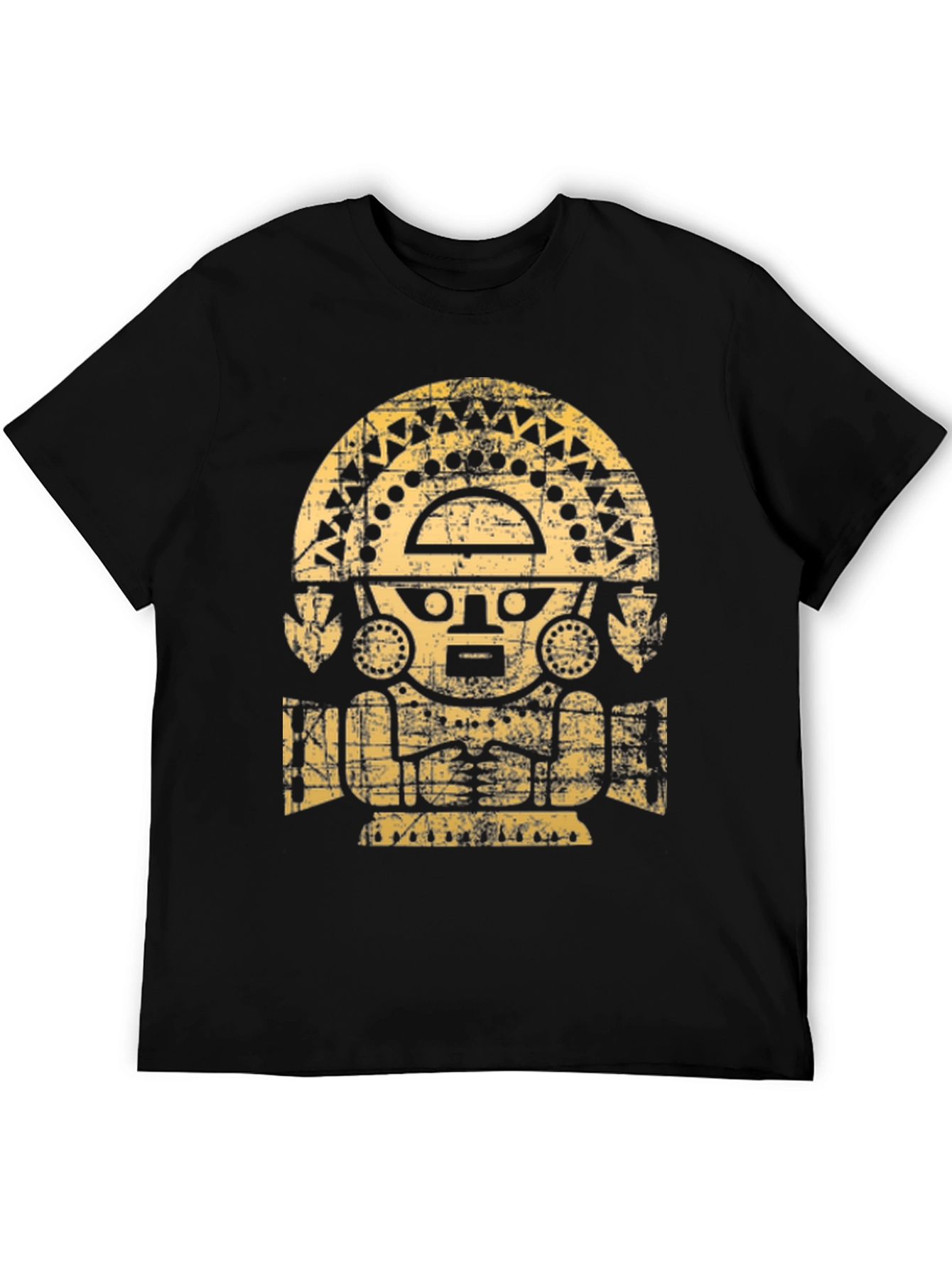 Inca Sun God Graphic T-Shirt - Black
