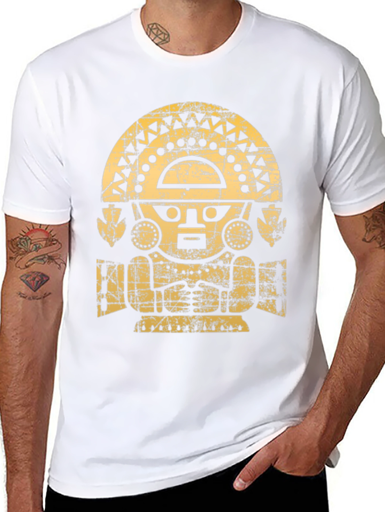 Inca Sun God Graphic T-Shirt - Black