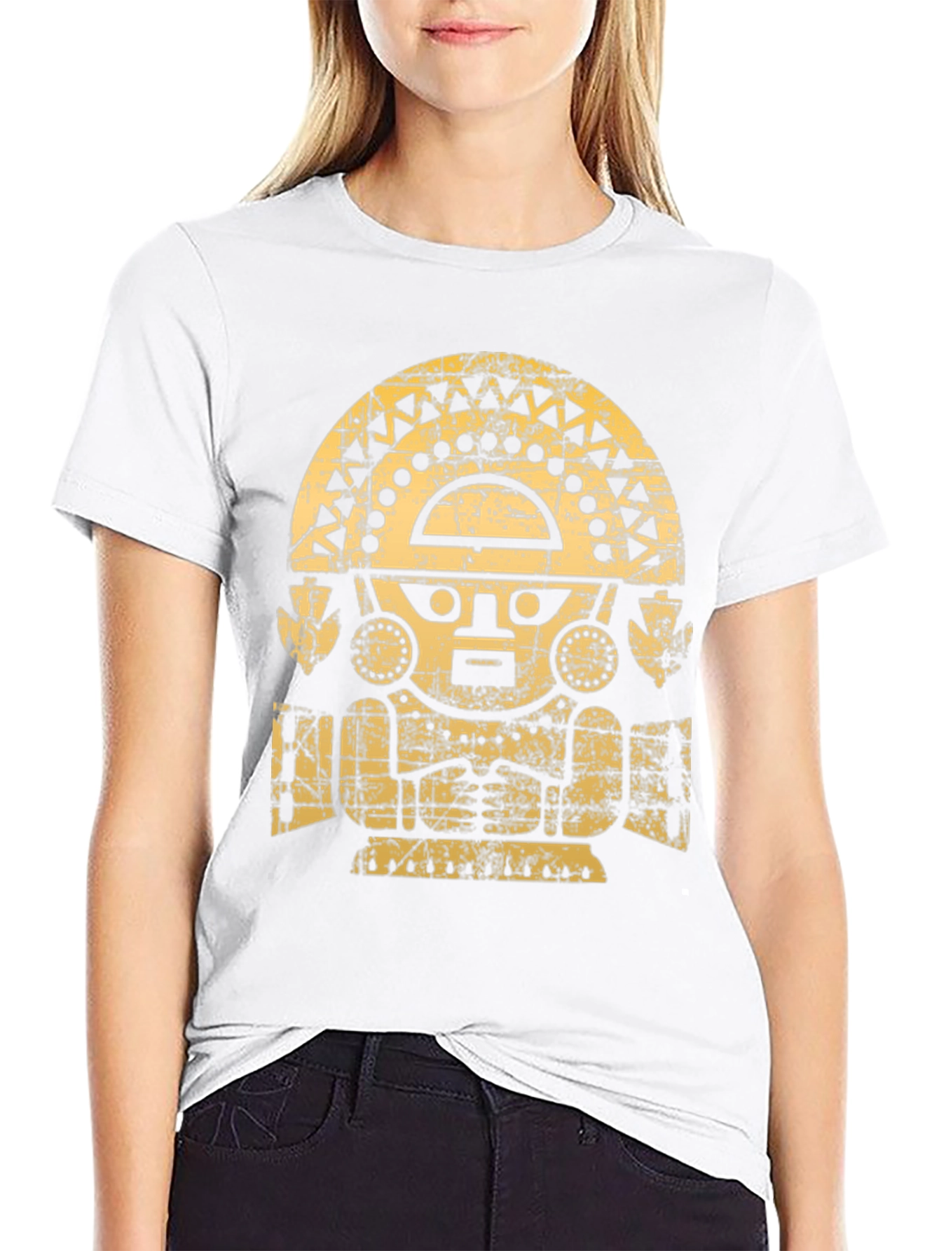 Inca Sun God Graphic T-Shirt - Black
