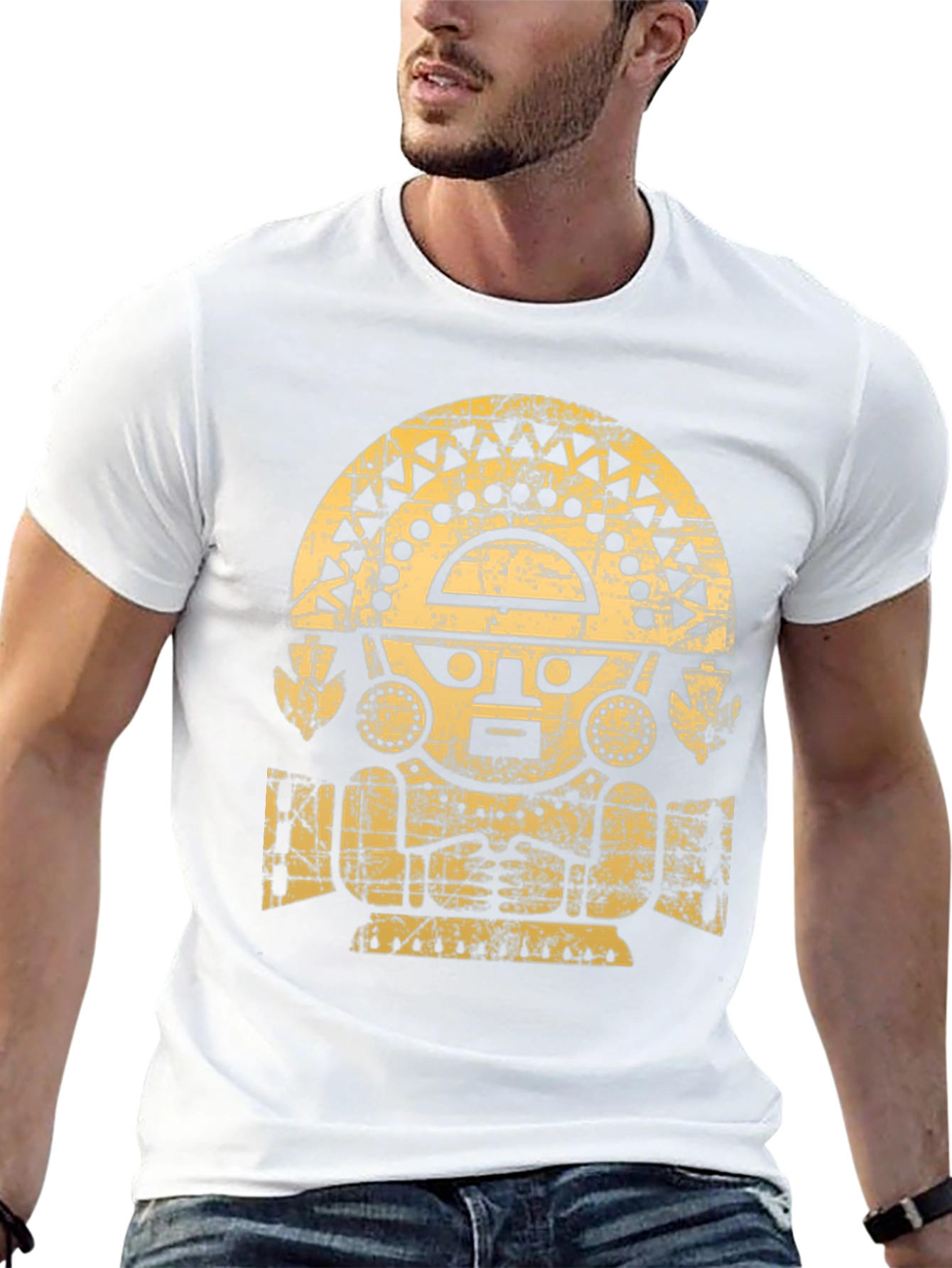 Inca Sun God Graphic T-Shirt - Black