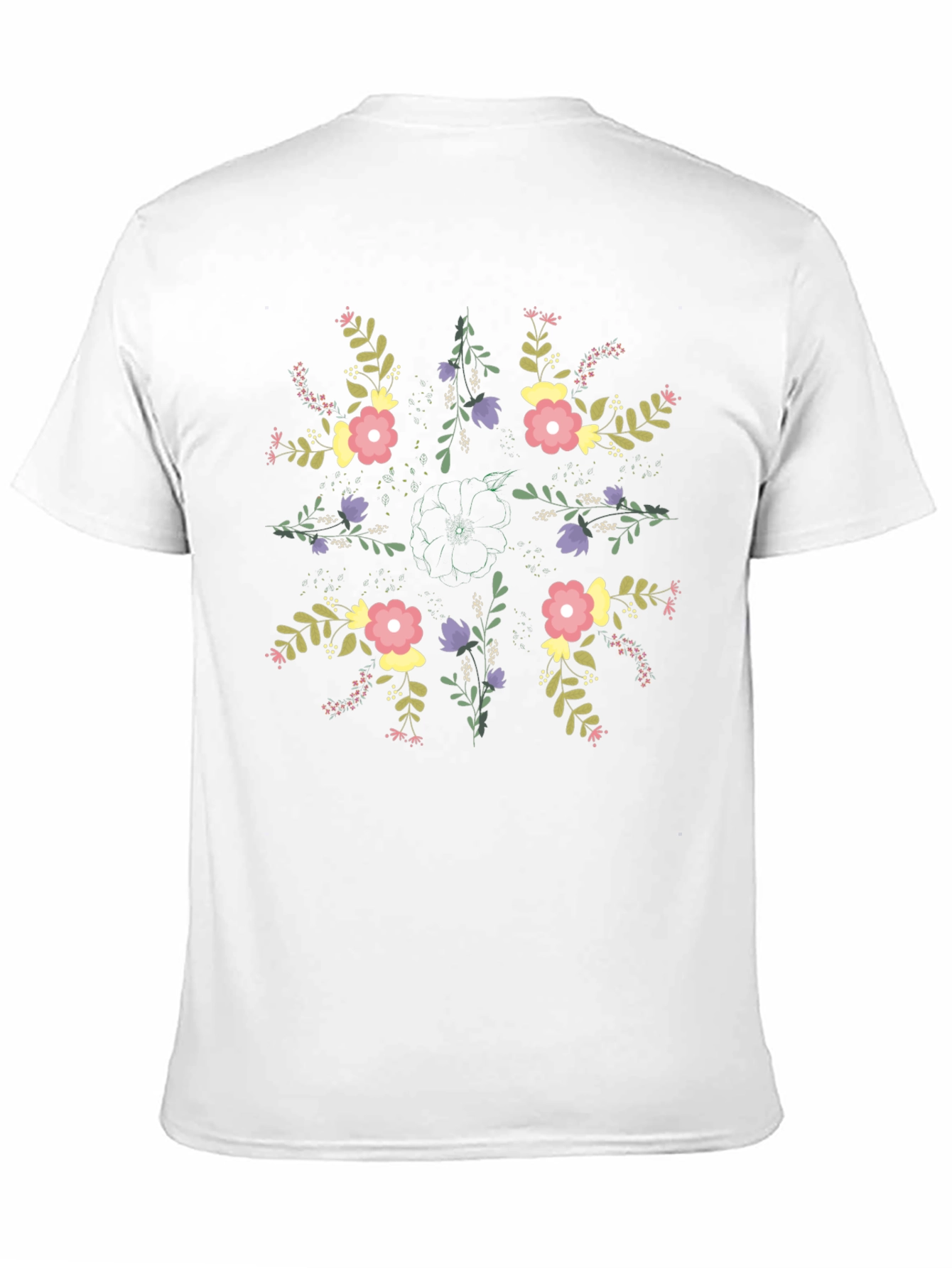 Floral Mandala Graphic Black T-Shirt