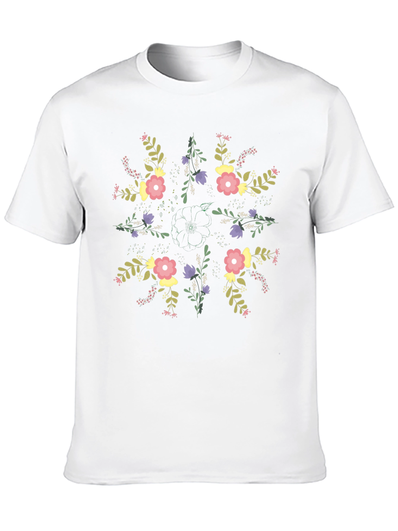 Floral Mandala Graphic Black T-Shirt